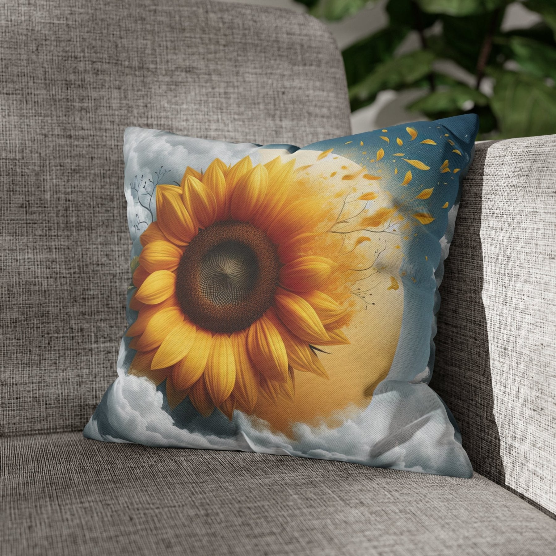 Sunflower Throw Pillow Cover, Throw Pillow Case, Qty 1, (6) - Janlyn's Crafts