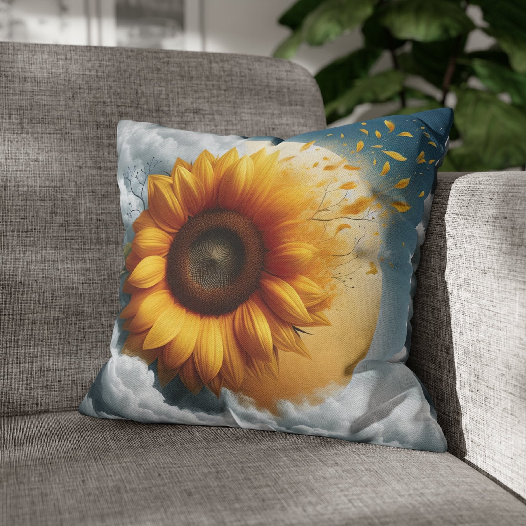 Sunflower Throw Pillow Cover, Throw Pillow Case, Qty 1, (6) - Janlyn's Crafts