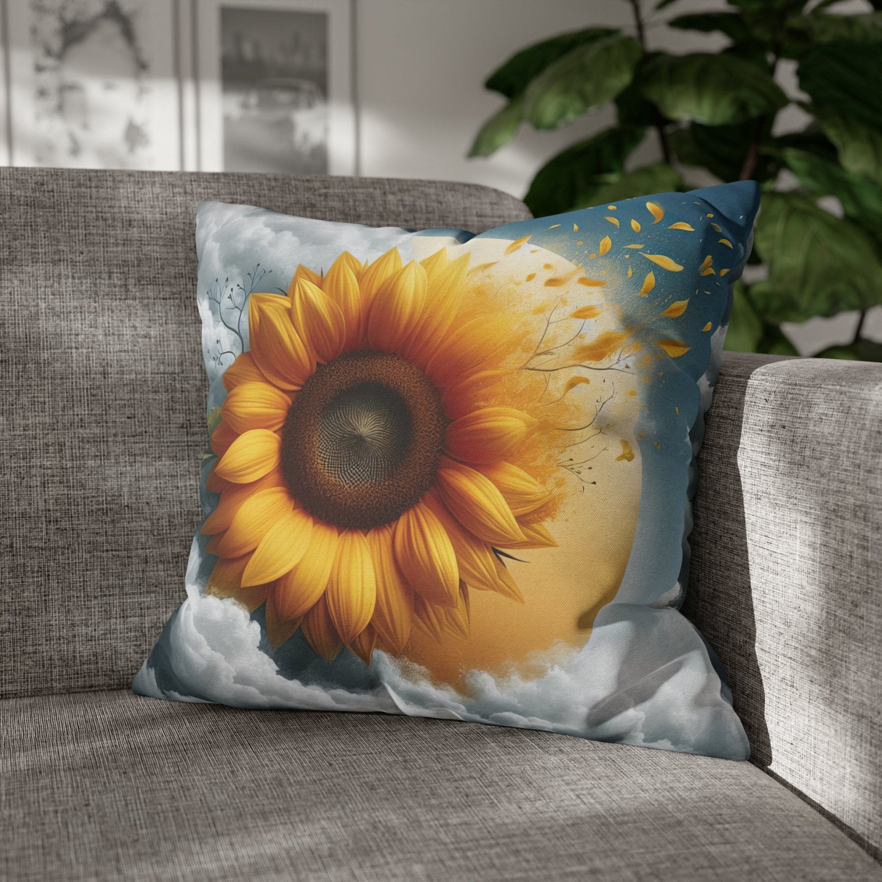 Sunflower Throw Pillow Cover, Throw Pillow Case, Qty 1, (6) - Janlyn's Crafts