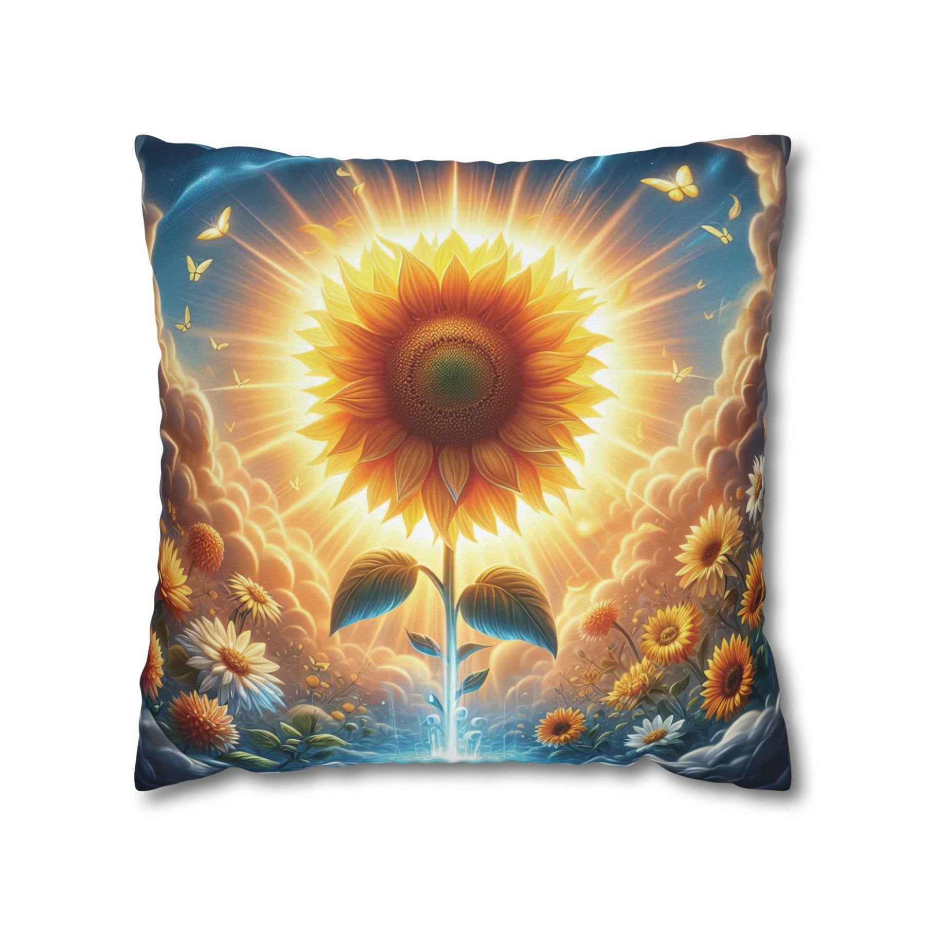 Sunflower Throw Pillow Cover, Throw Pillow Case, Qty 1, (7) - Janlyn's Crafts