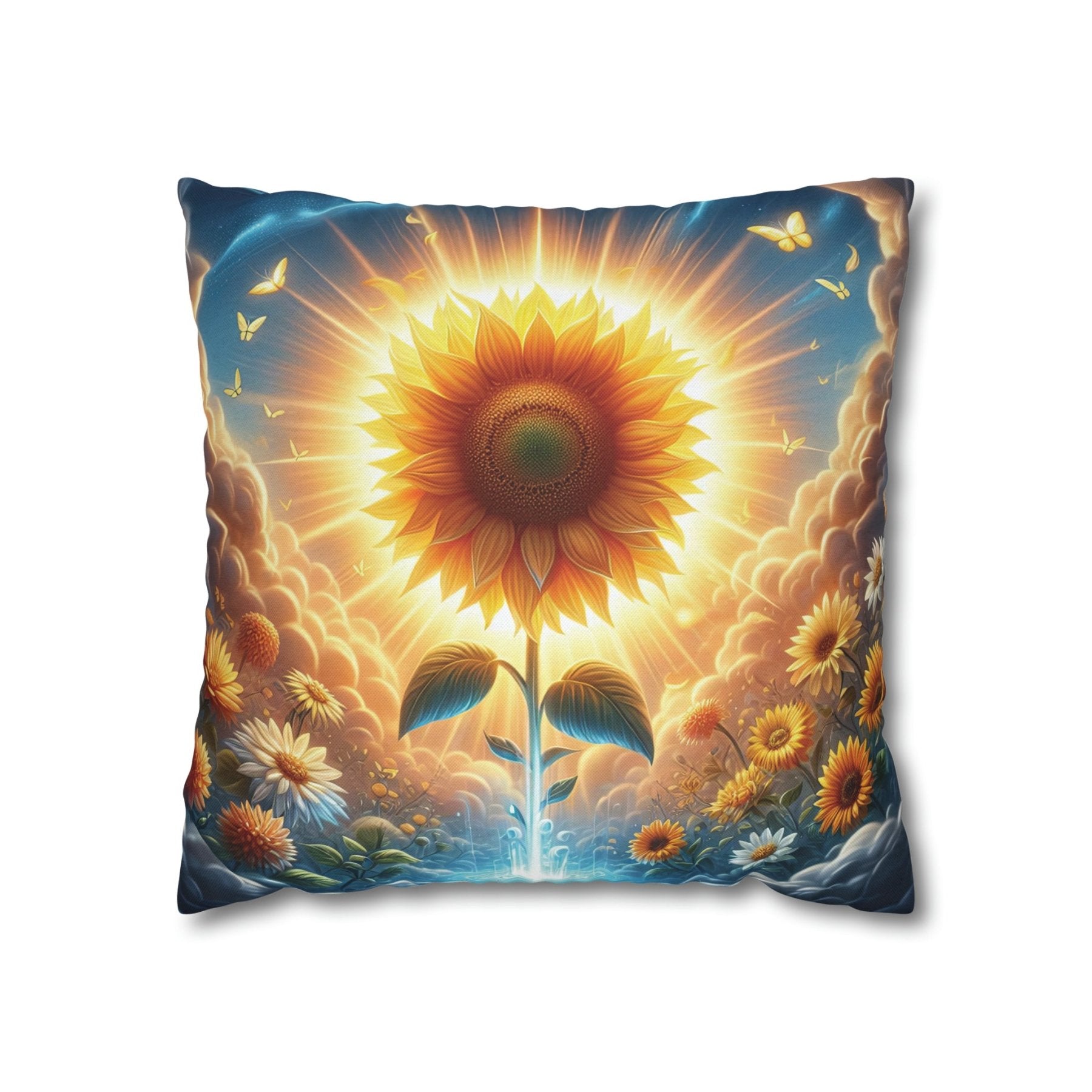 Sunflower Throw Pillow Cover, Throw Pillow Case, Qty 1, (7) - Janlyn's Crafts