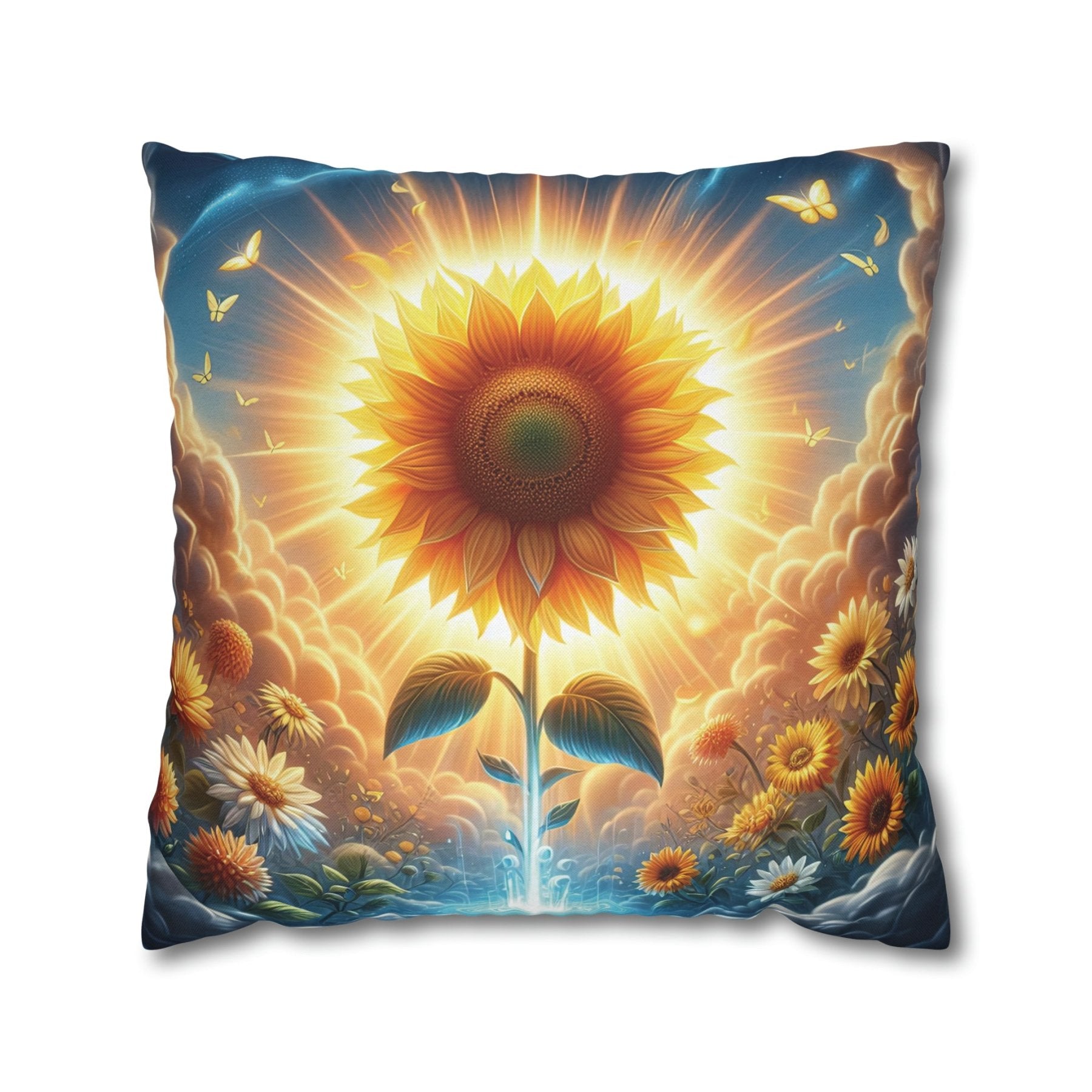 Sunflower Throw Pillow Cover, Throw Pillow Case, Qty 1, (7) - Janlyn's Crafts