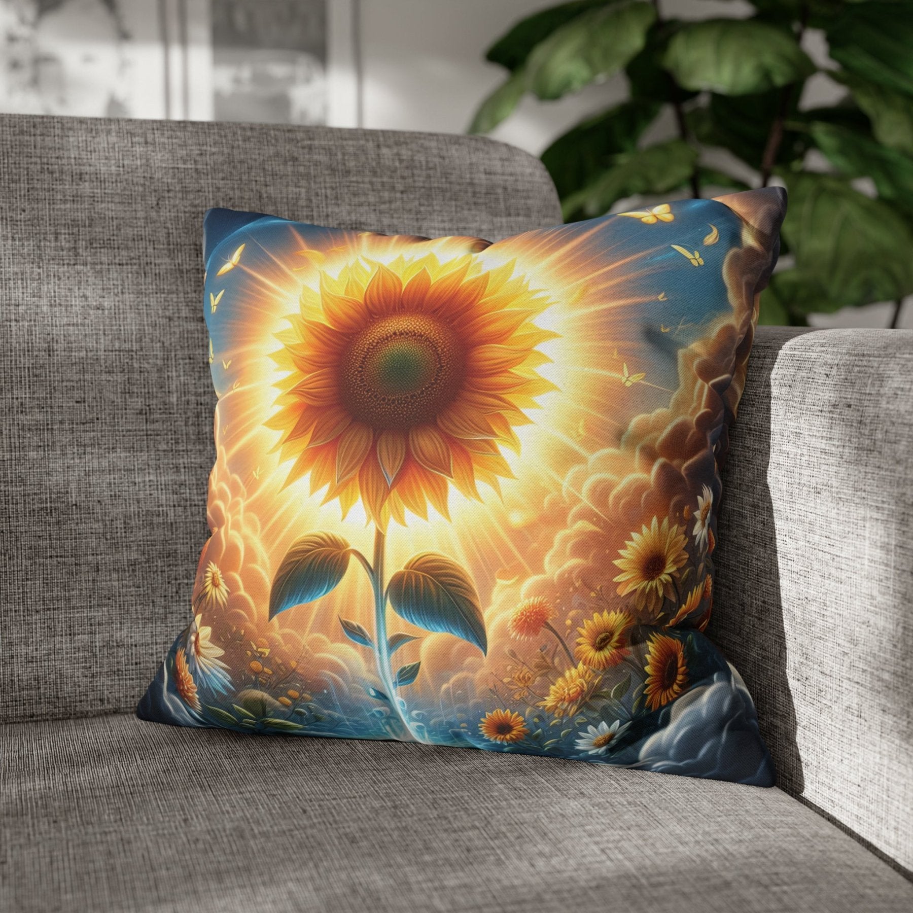 Sunflower Throw Pillow Cover, Throw Pillow Case, Qty 1, (7) - Janlyn's Crafts