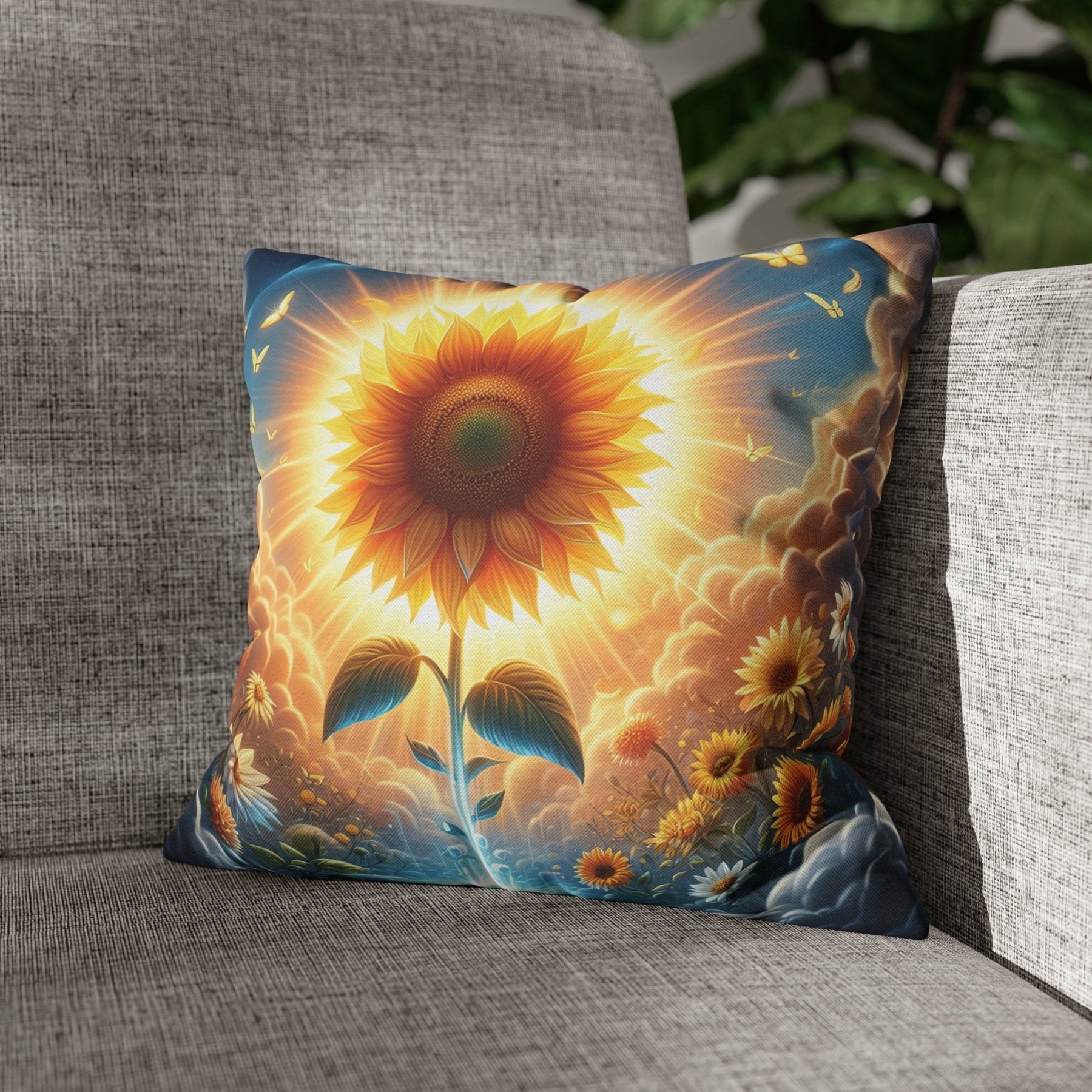 Sunflower Throw Pillow Cover, Throw Pillow Case, Qty 1, (7) - Janlyn's Crafts