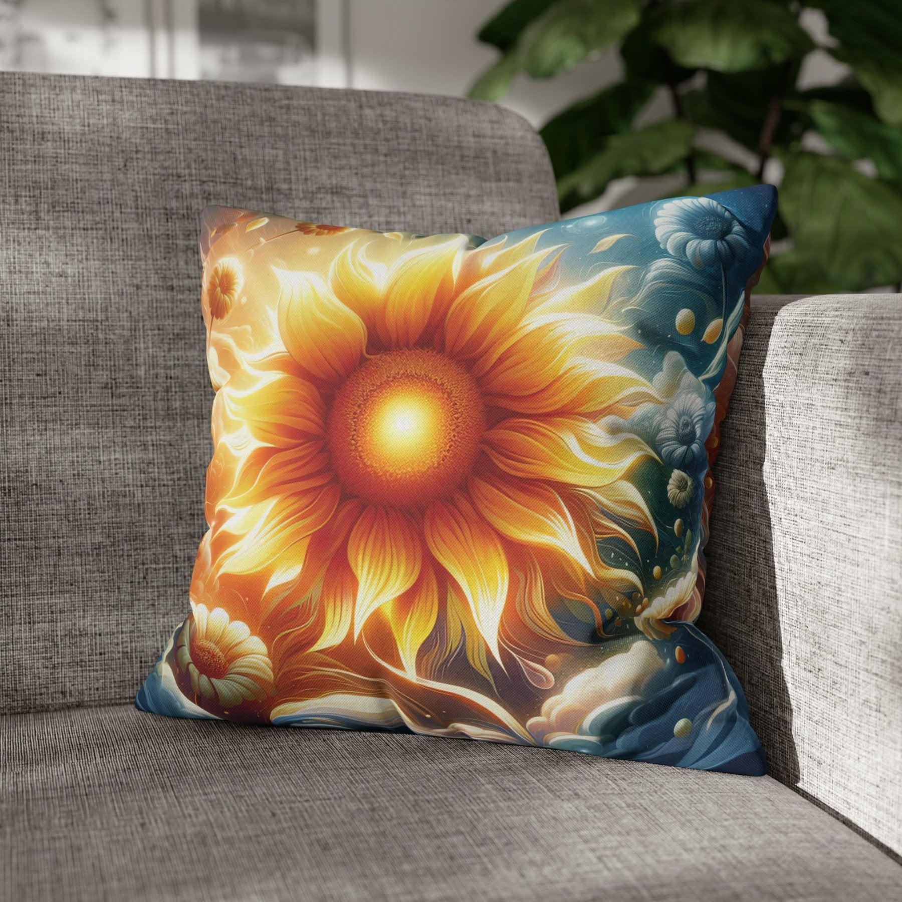 Sunflower Throw Pillow Cover, Throw Pillow Case, Qty 1, (8) - Janlyn's Crafts