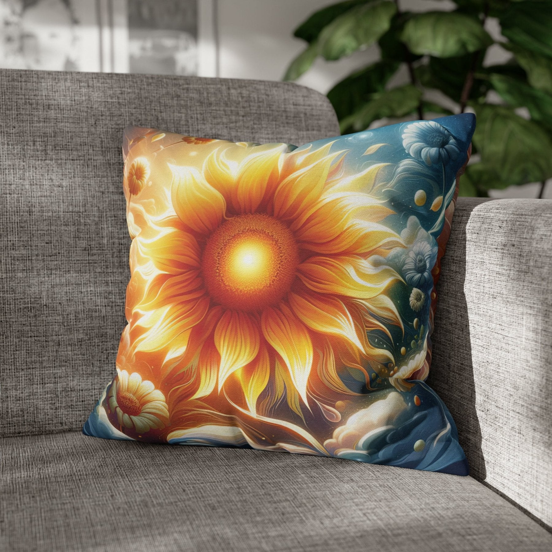 Sunflower Throw Pillow Cover, Throw Pillow Case, Qty 1, (8) - Janlyn's Crafts