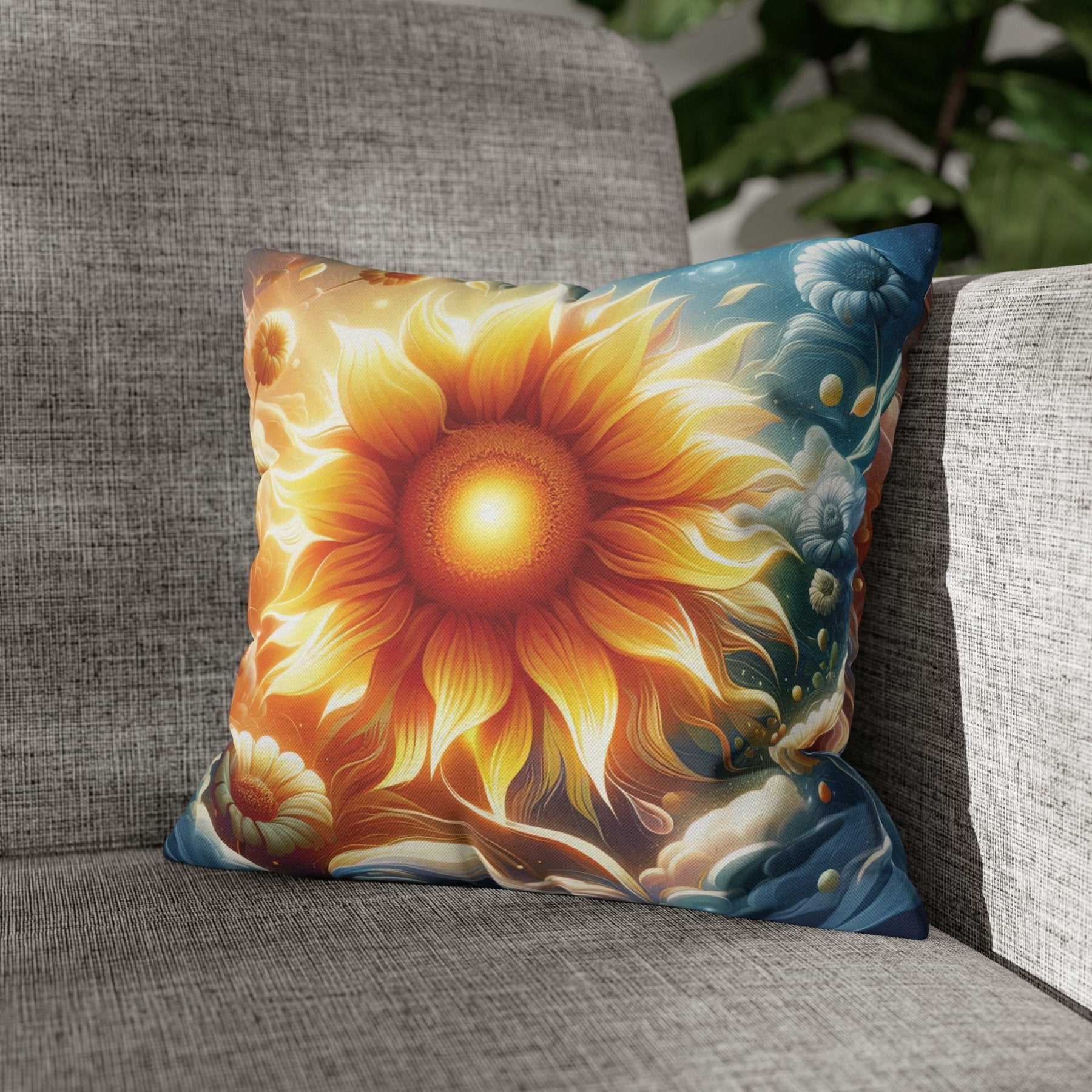 Sunflower Throw Pillow Cover, Throw Pillow Case, Qty 1, (8) - Janlyn's Crafts