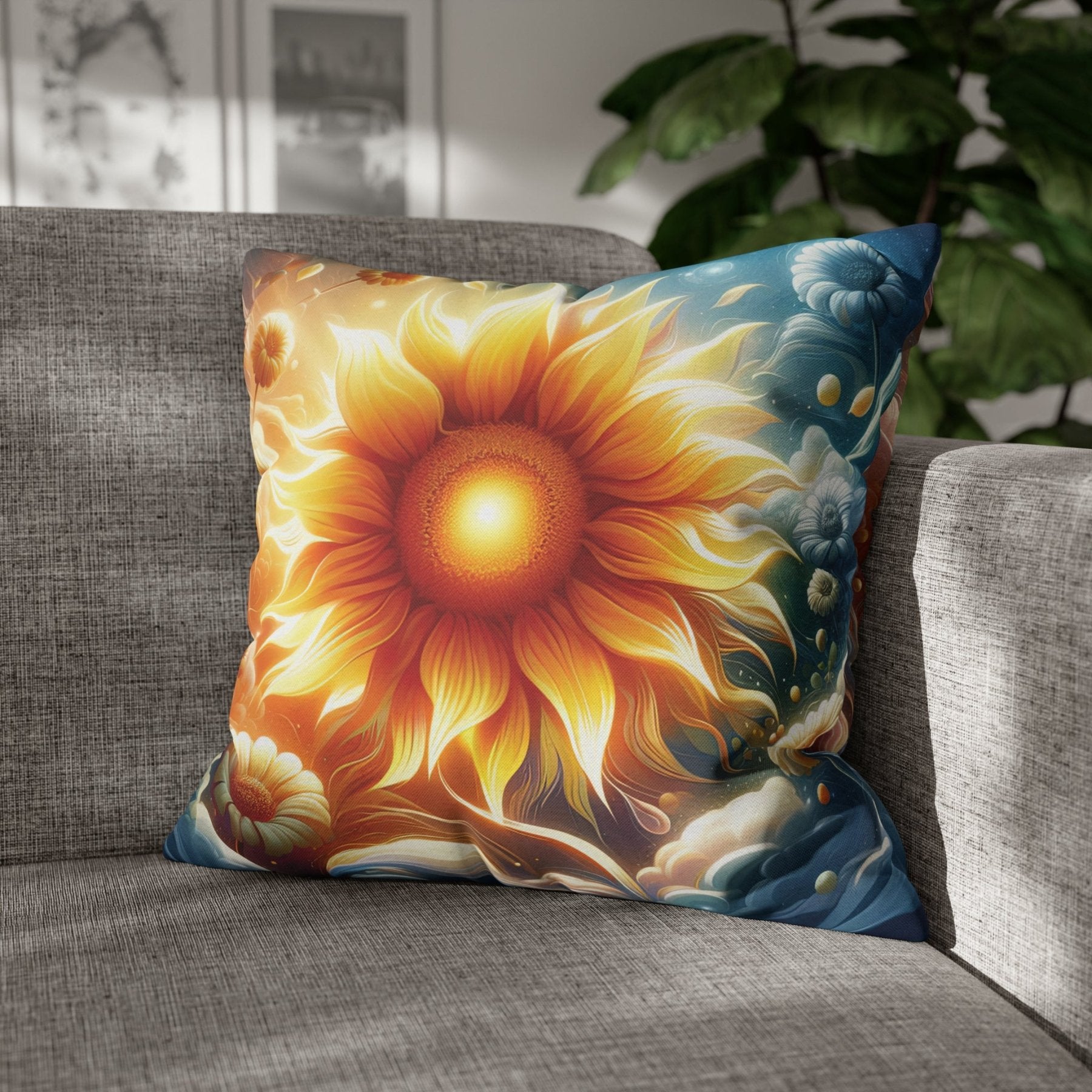 Sunflower Throw Pillow Cover, Throw Pillow Case, Qty 1, (8) - Janlyn's Crafts