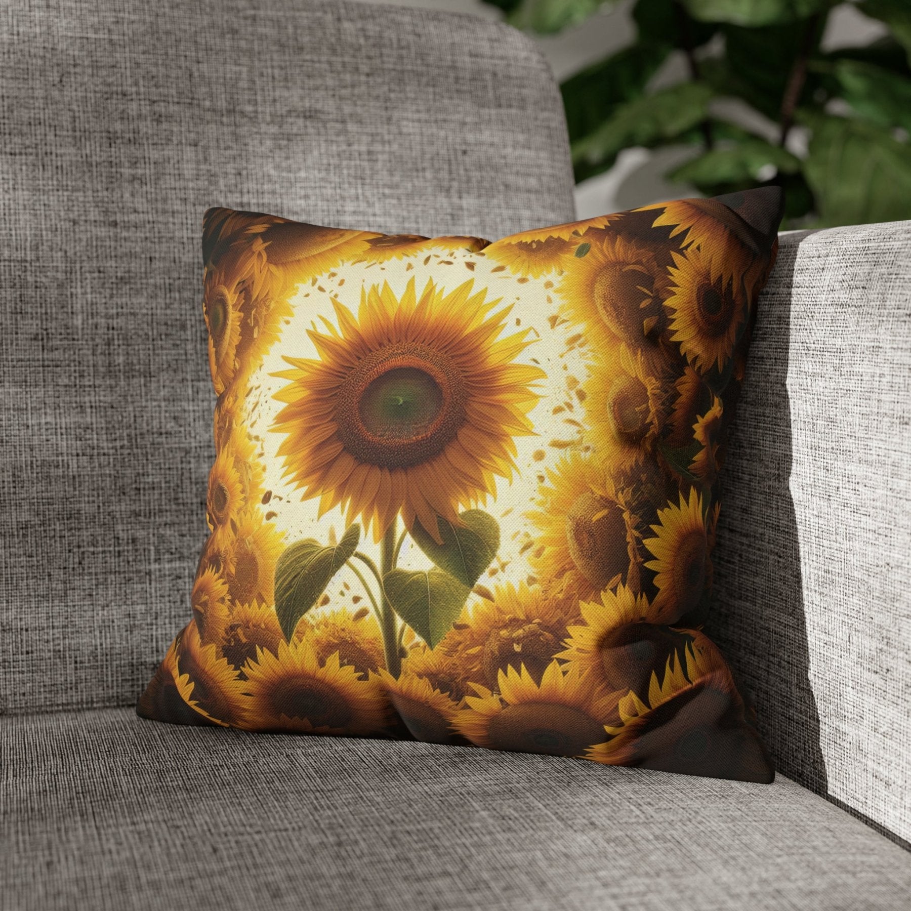 Sunflower Throw Pillow Cover, Throw Pillow Case, Qty 1, (9) - Janlyn's Crafts