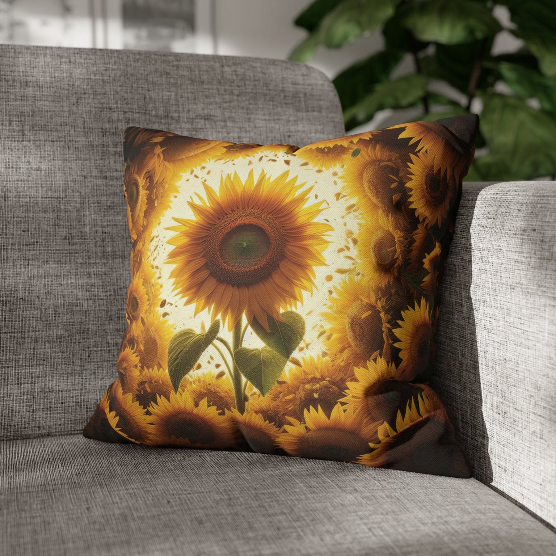 Sunflower Throw Pillow Cover, Throw Pillow Case, Qty 1, (9) - Janlyn's Crafts