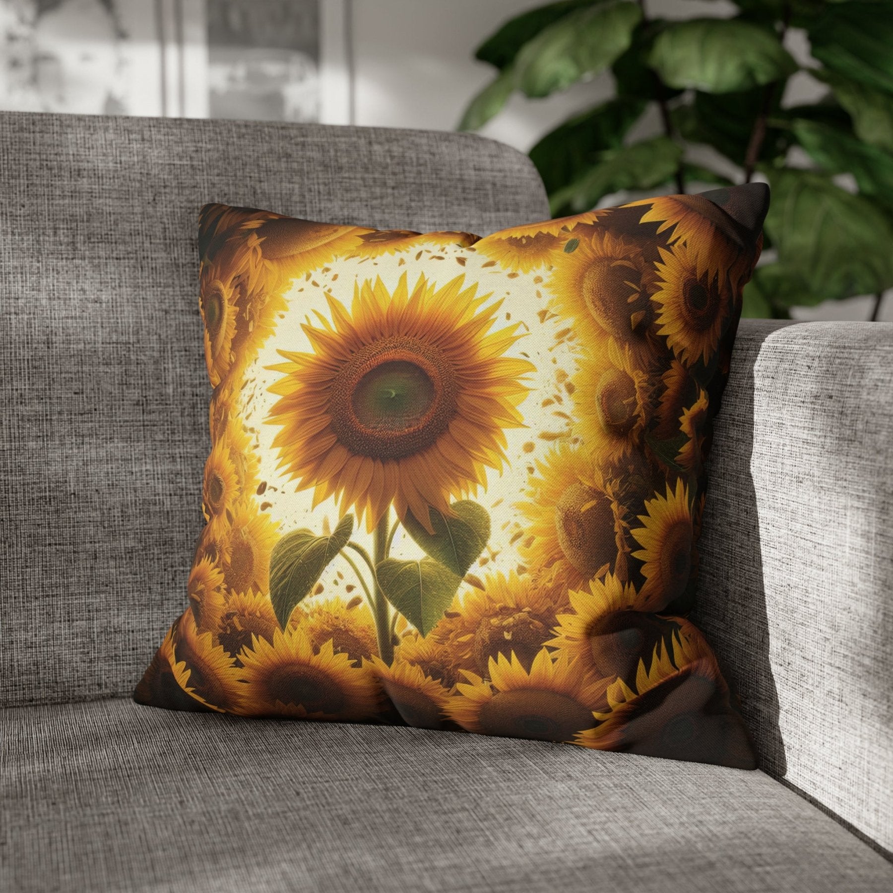 Sunflower Throw Pillow Cover, Throw Pillow Case, Qty 1, (9) - Janlyn's Crafts