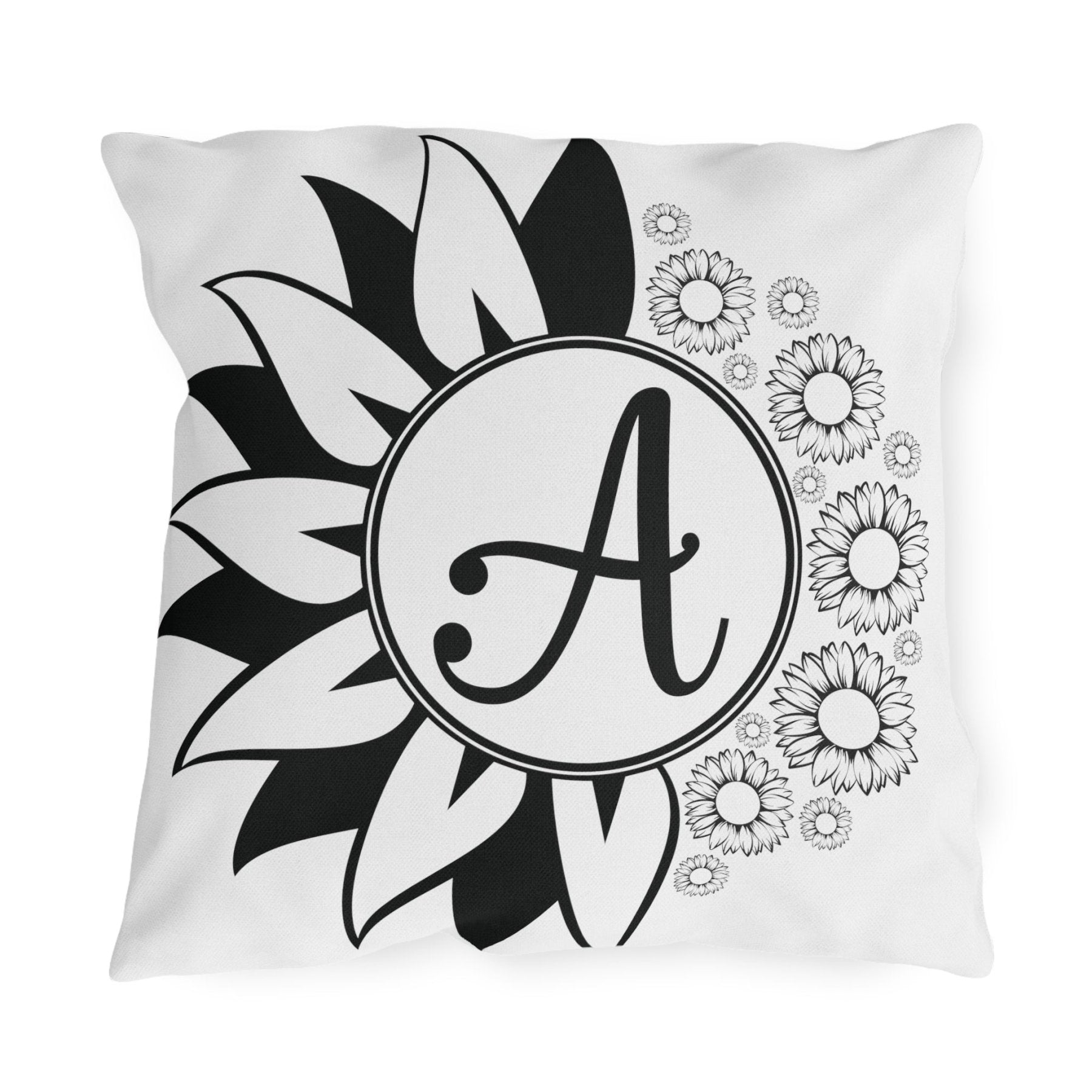 Sunflowers Outdoor Pillow, Monogram, Qty 1 (Sunflowers) - Janlyn's Crafts