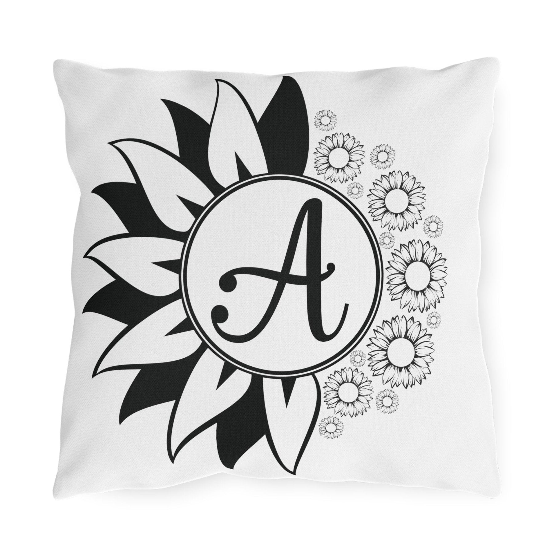 Sunflowers Outdoor Pillow, Monogram, Qty 1 (Sunflowers) - Janlyn's Crafts