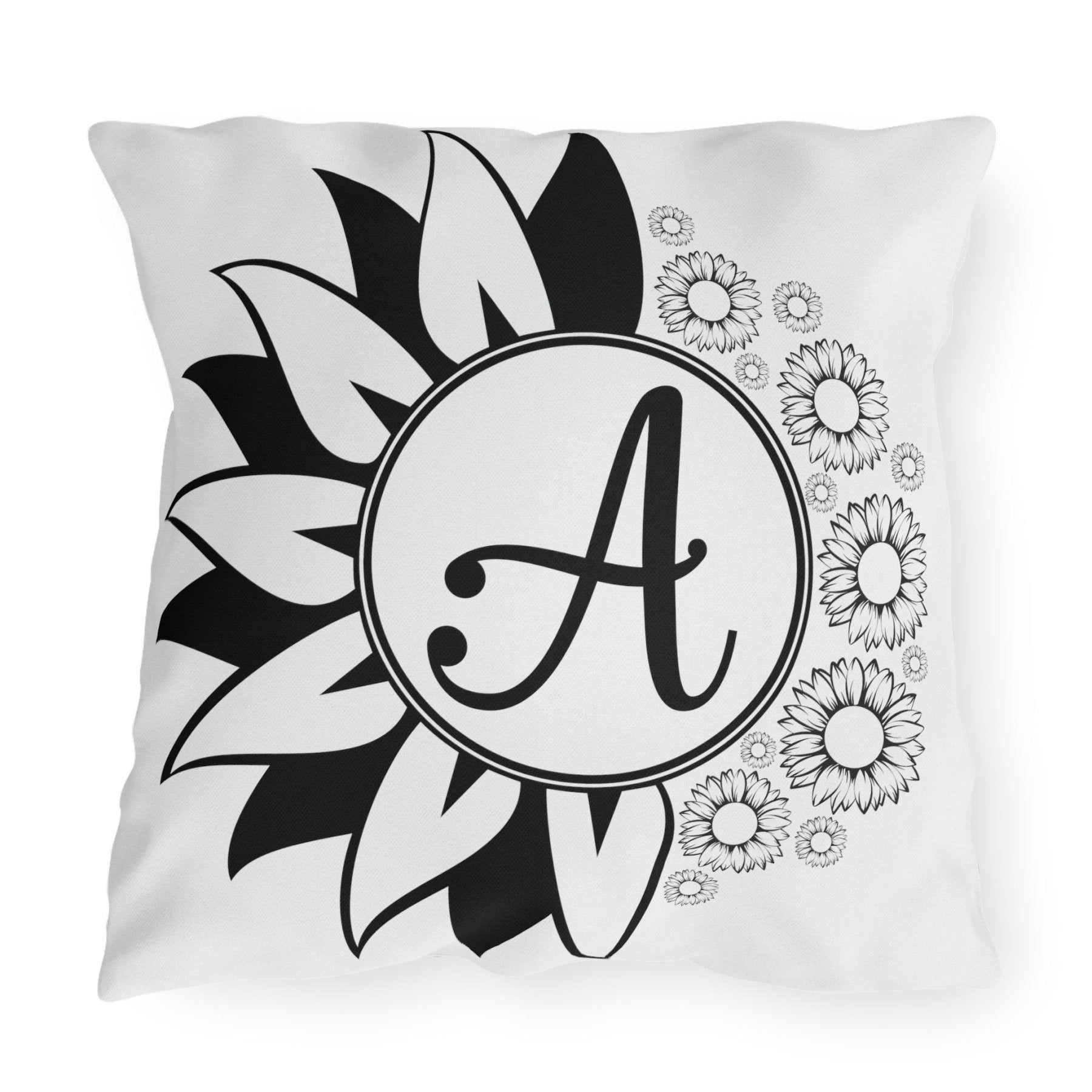 Sunflowers Outdoor Pillow, Monogram, Qty 1 (Sunflowers) - Janlyn's Crafts