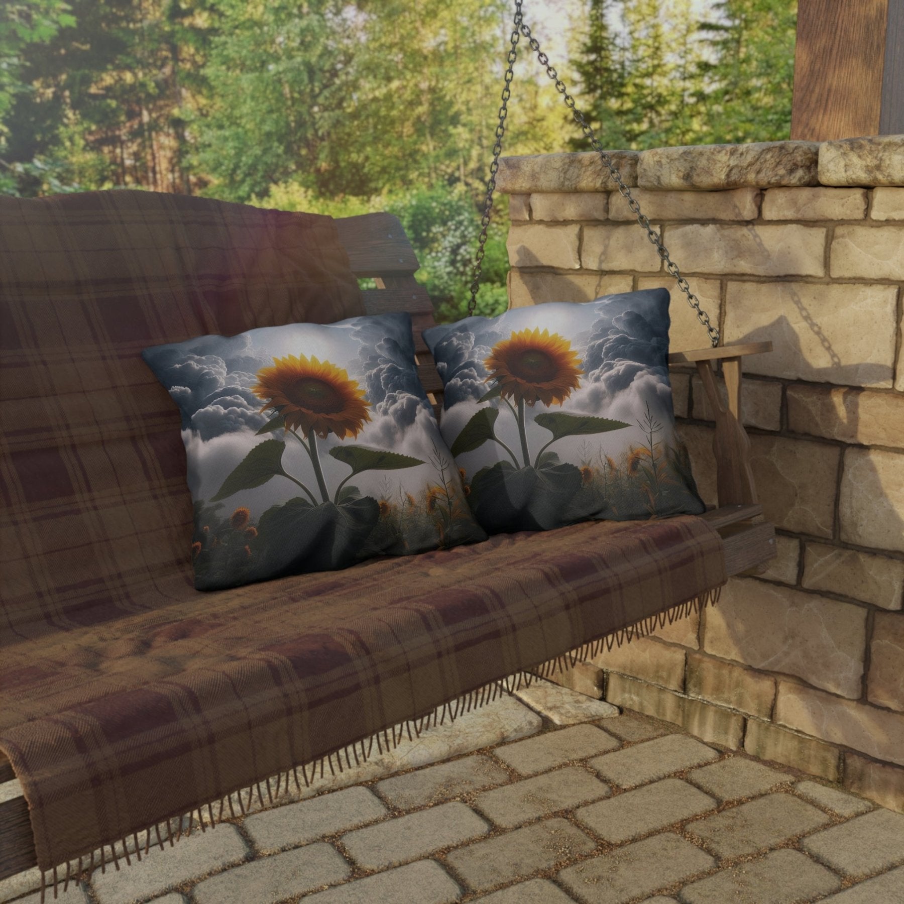 Sunflowers Outdoor Pillow, Qty 1, (10) - Janlyn's Crafts