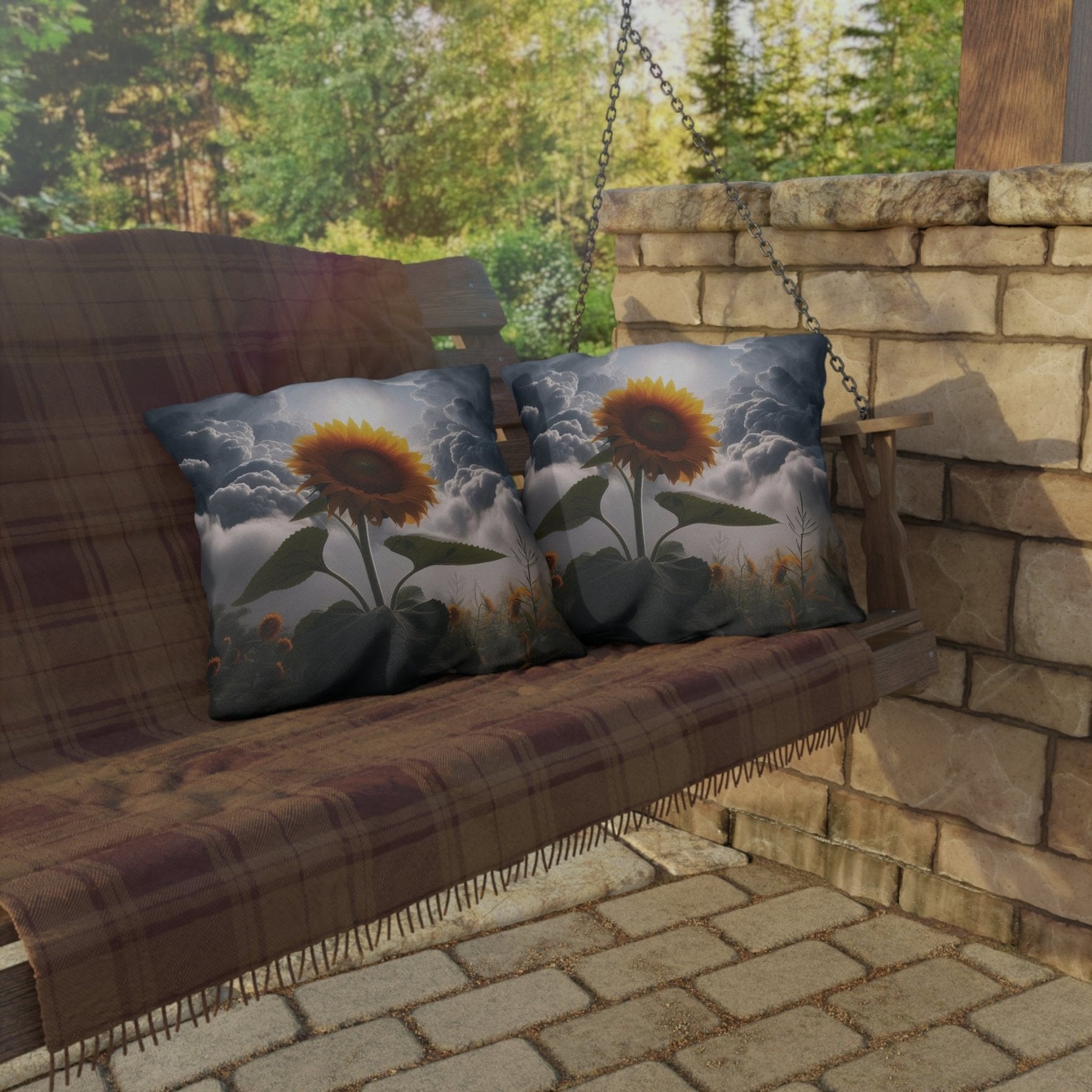 Sunflowers Outdoor Pillow, Qty 1, (10) - Janlyn's Crafts