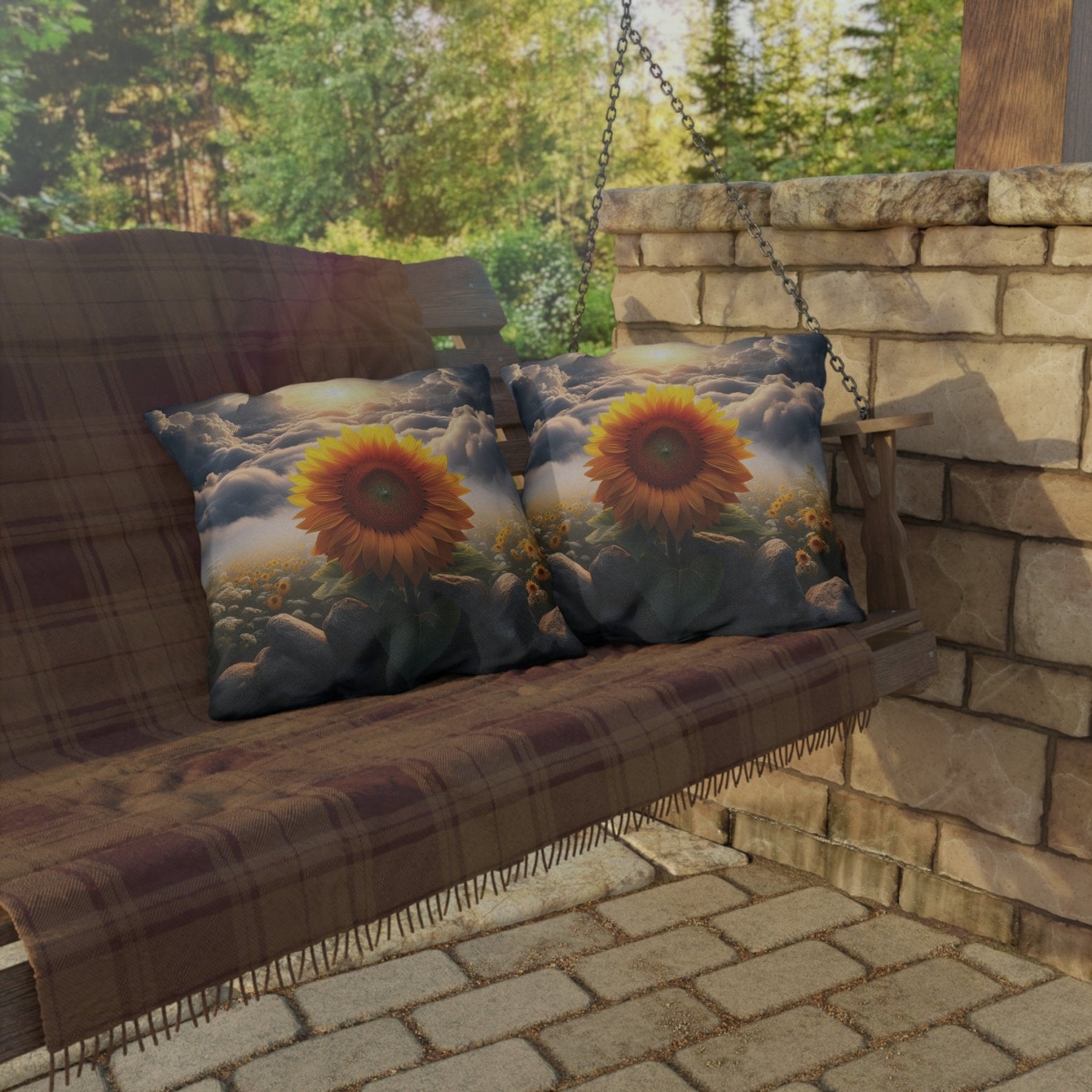 Sunflowers Outdoor Pillow, Qty 1, (11) - Janlyn's Crafts