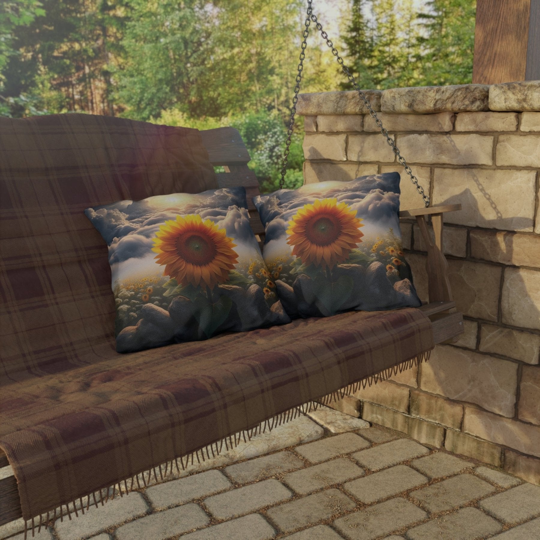 Sunflowers Outdoor Pillow, Qty 1, (11) - Janlyn's Crafts