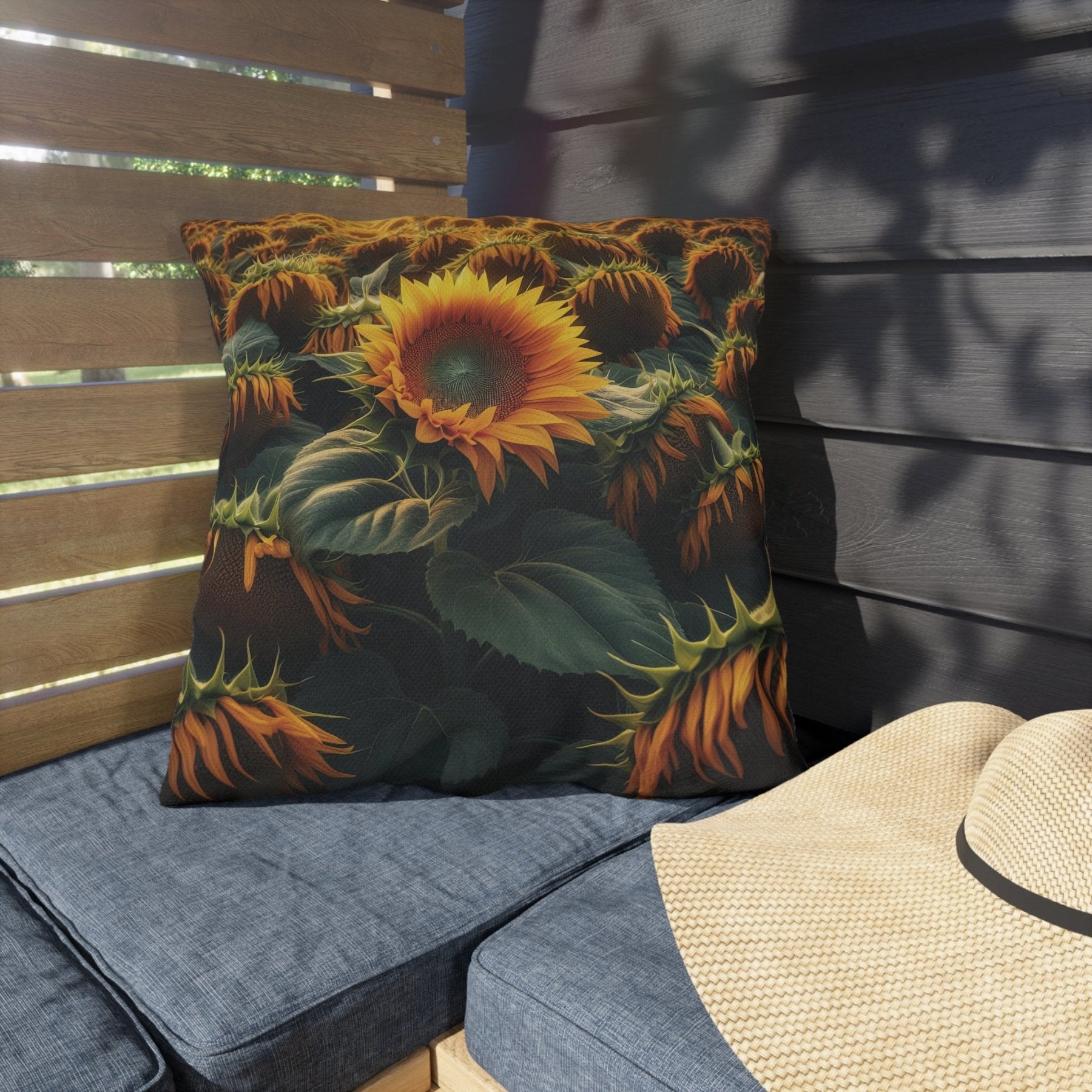 Sunflowers Outdoor Pillow, Qty 1, (2) - Janlyn's Crafts