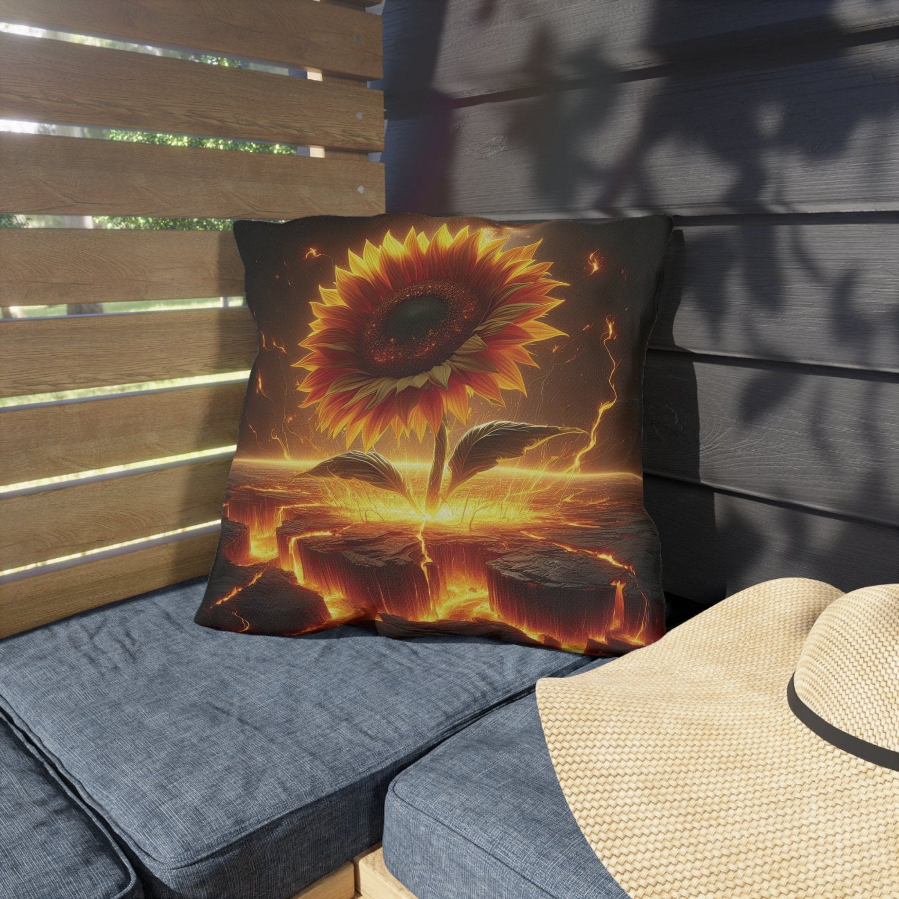 Sunflowers Outdoor Pillow, Qty 1, (3) - Janlyn's Crafts