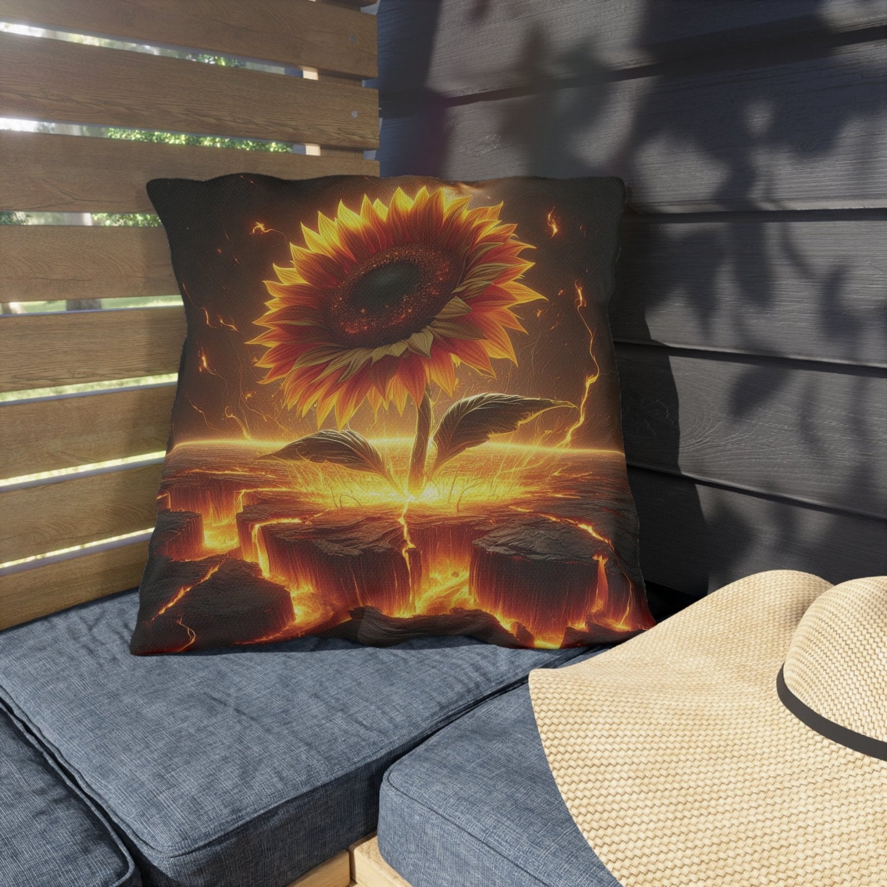 Sunflowers Outdoor Pillow, Qty 1, (3) - Janlyn's Crafts