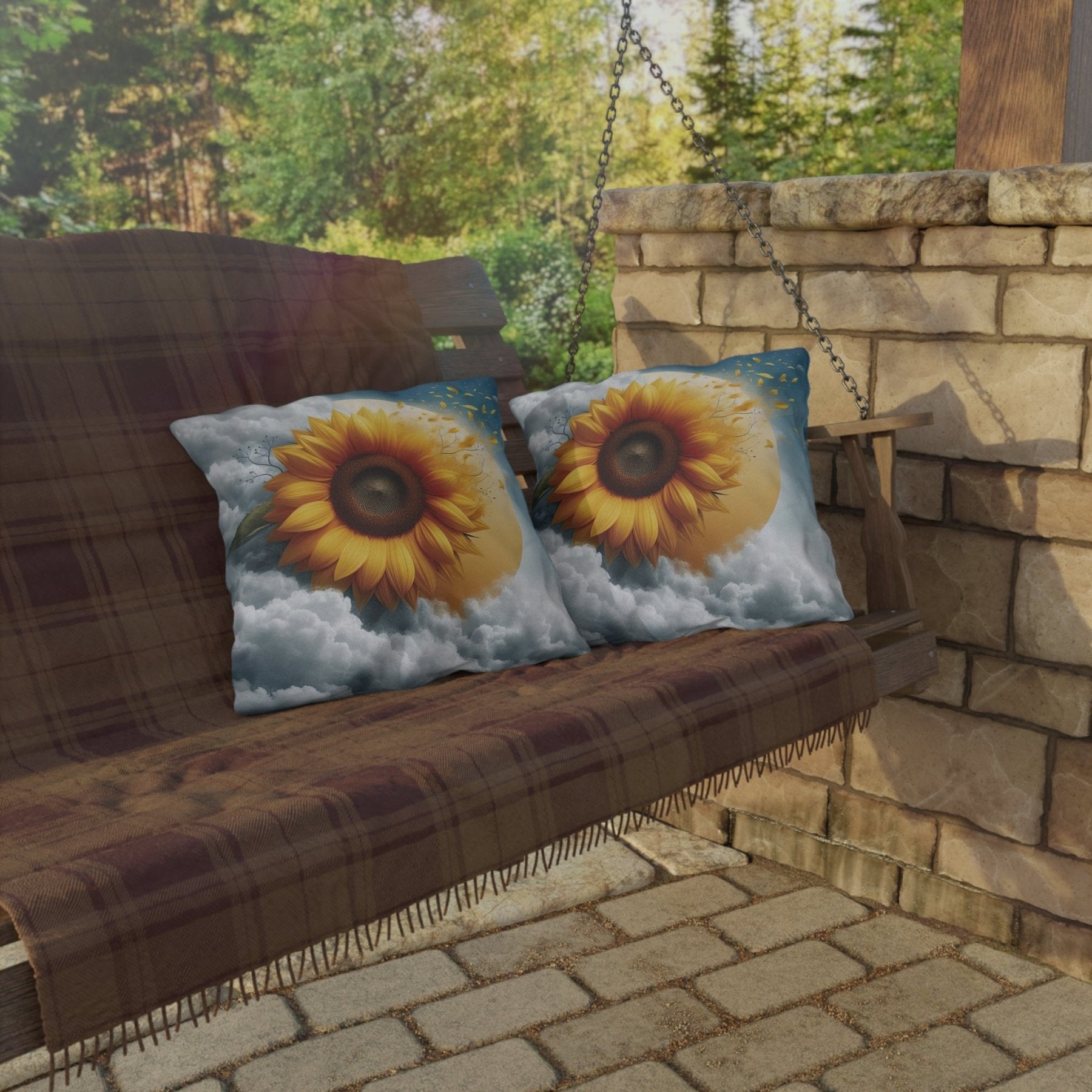 Sunflowers Outdoor Pillow, Qty 1, (6) - Janlyn's Crafts