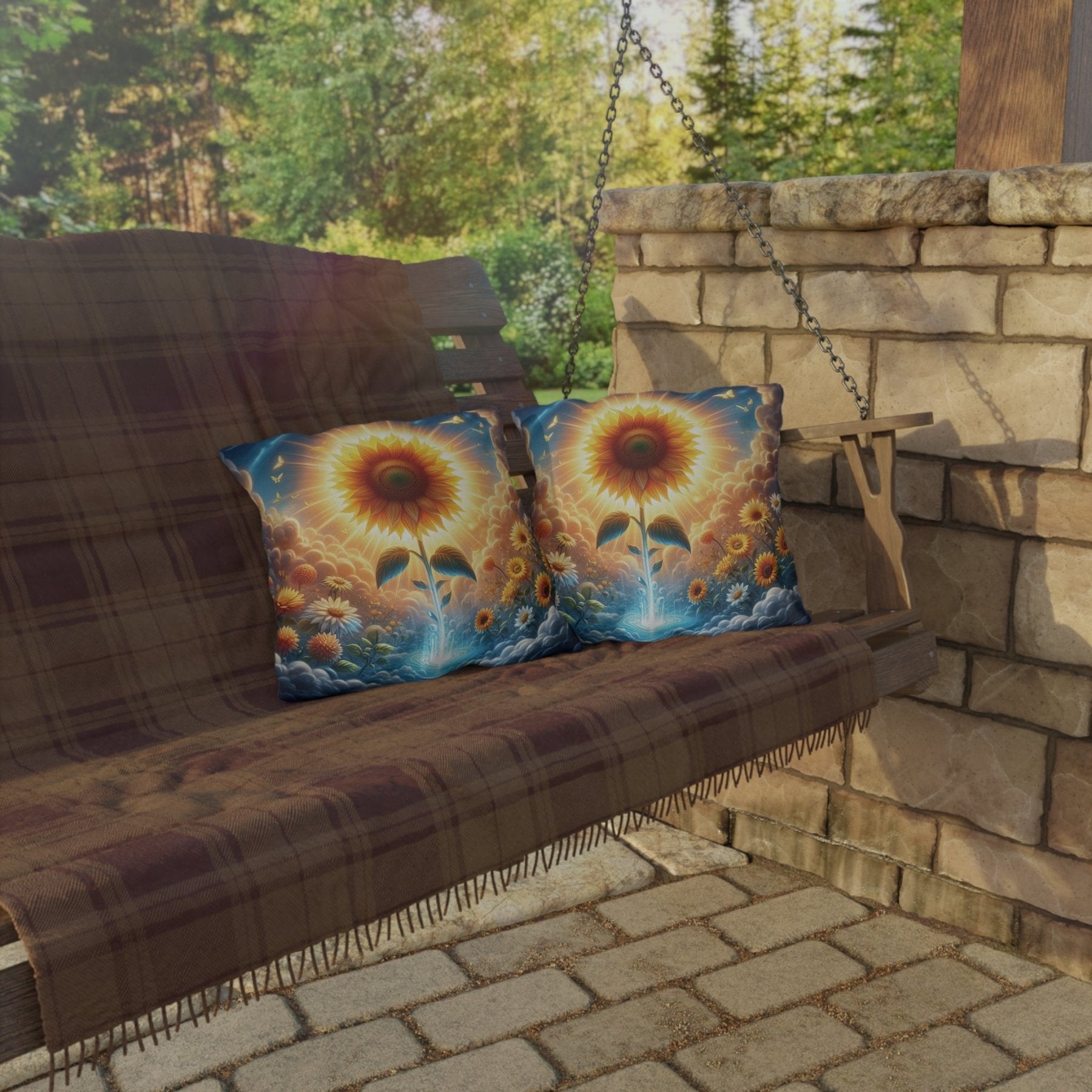 Sunflowers Outdoor Pillow, Qty 1, (7) - Janlyn's Crafts