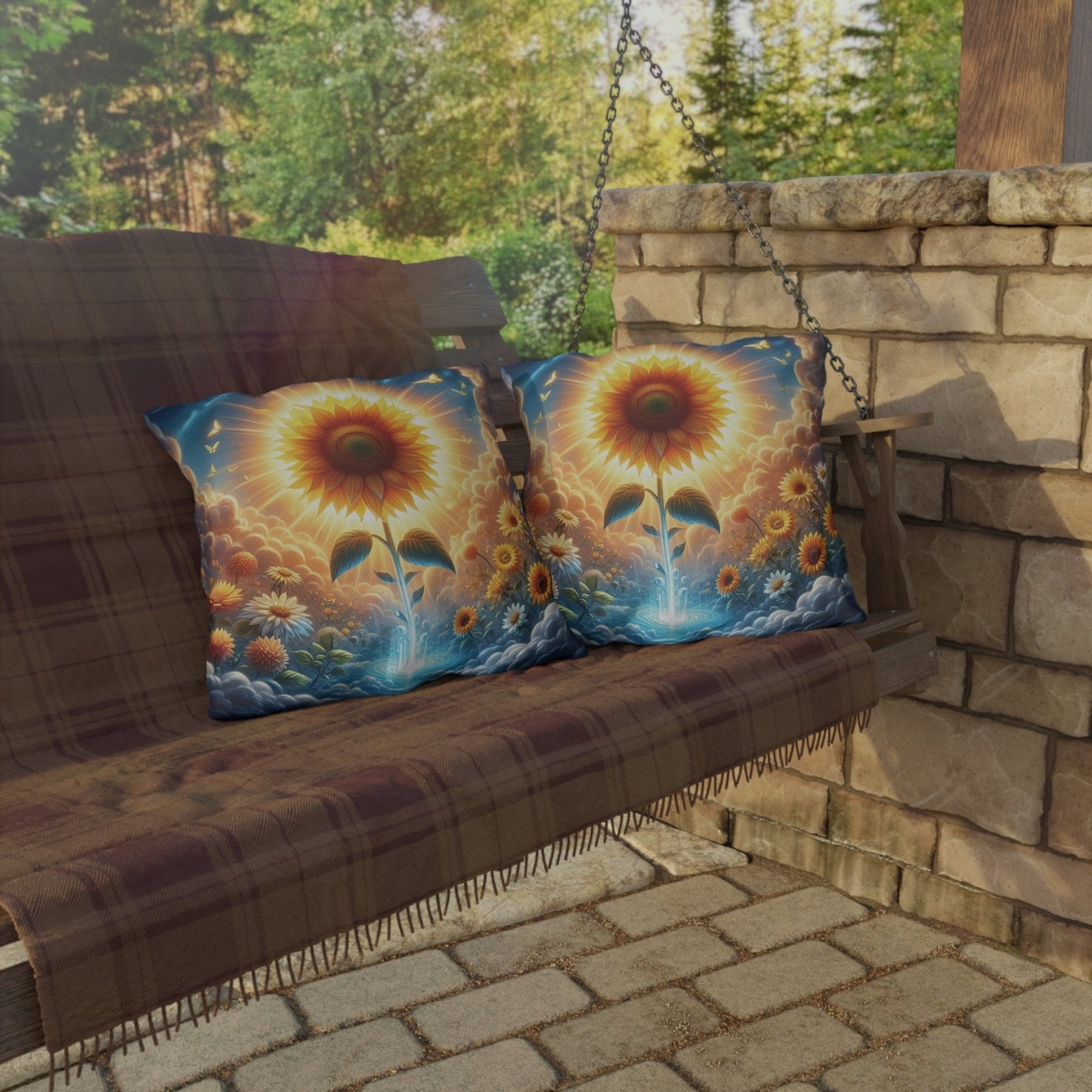 Sunflowers Outdoor Pillow, Qty 1, (7) - Janlyn's Crafts