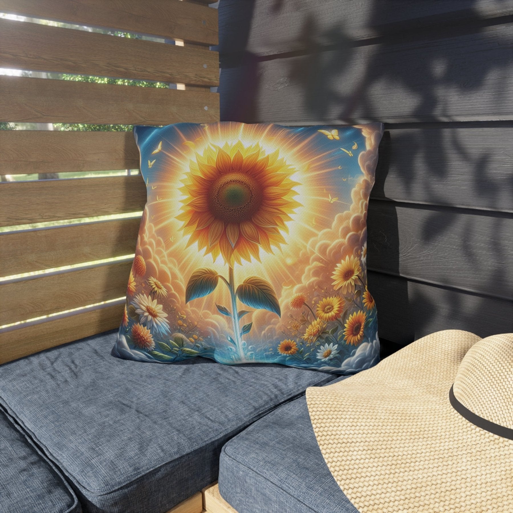 Sunflowers Outdoor Pillow, Qty 1, (7) - Janlyn's Crafts