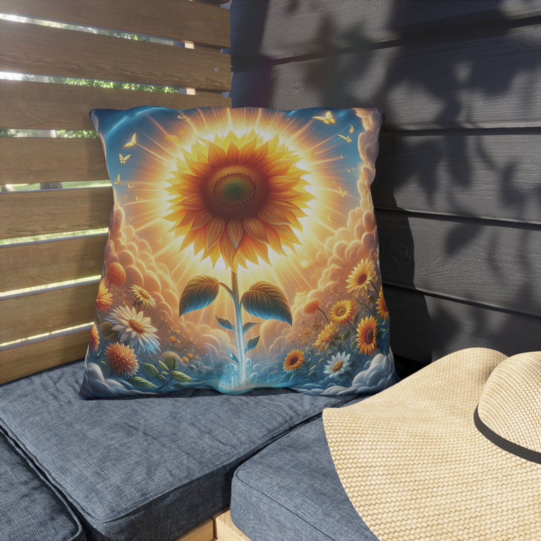 Sunflowers Outdoor Pillow, Qty 1, (7) - Janlyn's Crafts