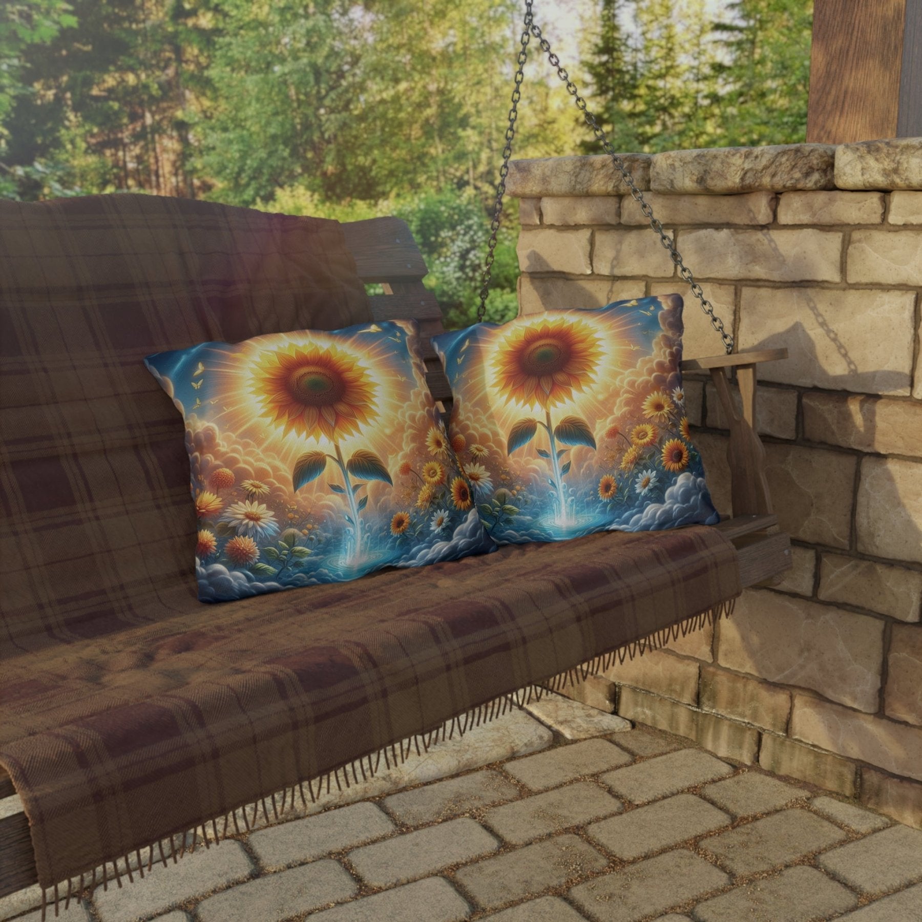 Sunflowers Outdoor Pillow, Qty 1, (7) - Janlyn's Crafts