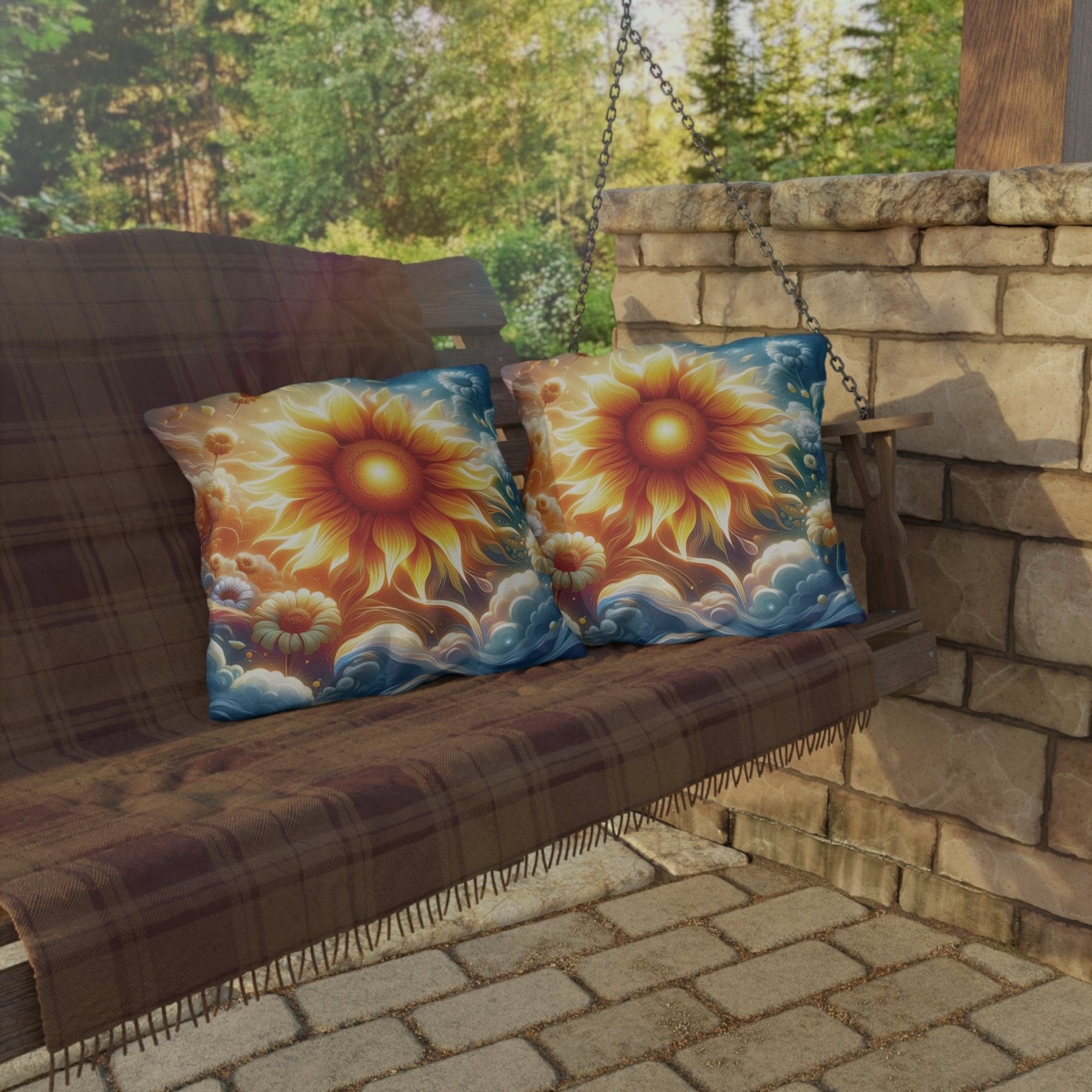 Sunflowers Outdoor Pillow, Qty 1, (8) - Janlyn's Crafts