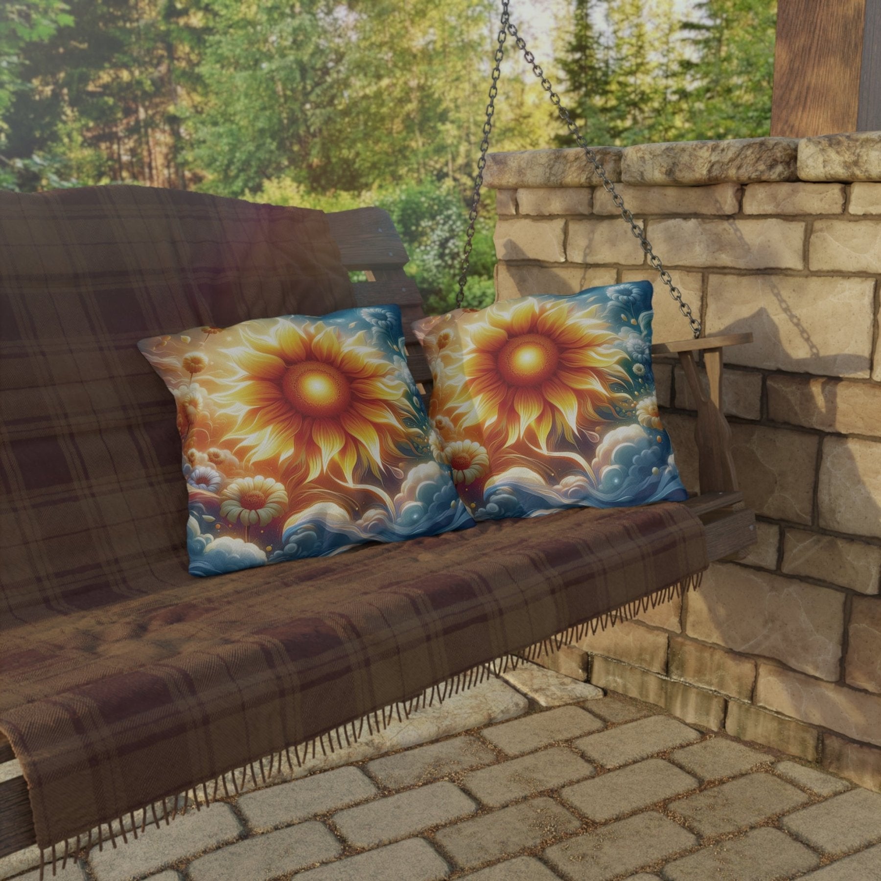 Sunflowers Outdoor Pillow, Qty 1, (8) - Janlyn's Crafts