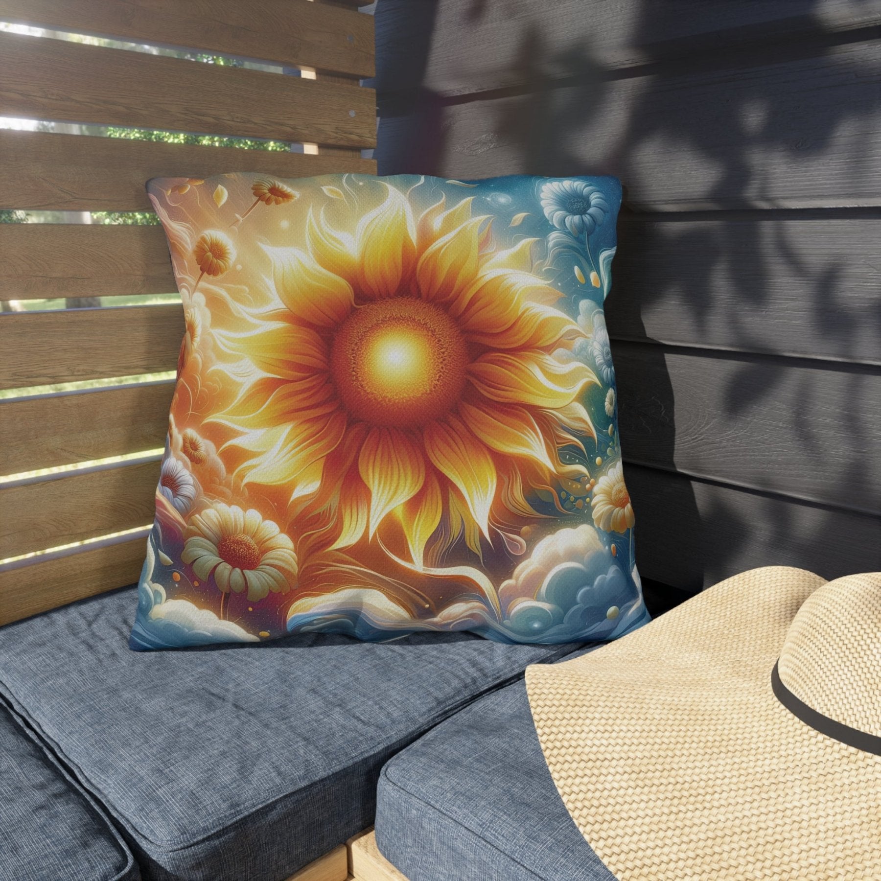 Sunflowers Outdoor Pillow, Qty 1, (8) - Janlyn's Crafts