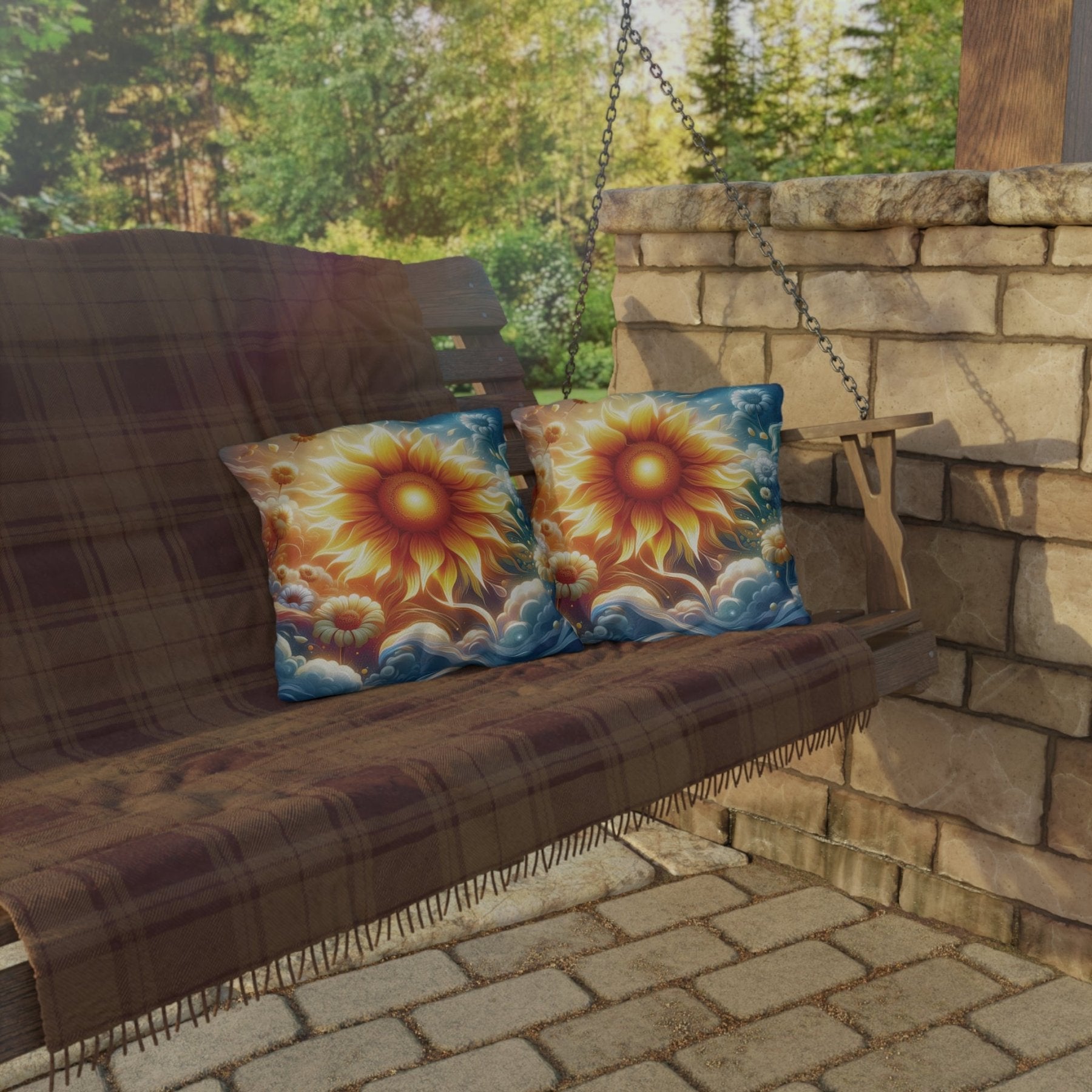 Sunflowers Outdoor Pillow, Qty 1, (8) - Janlyn's Crafts