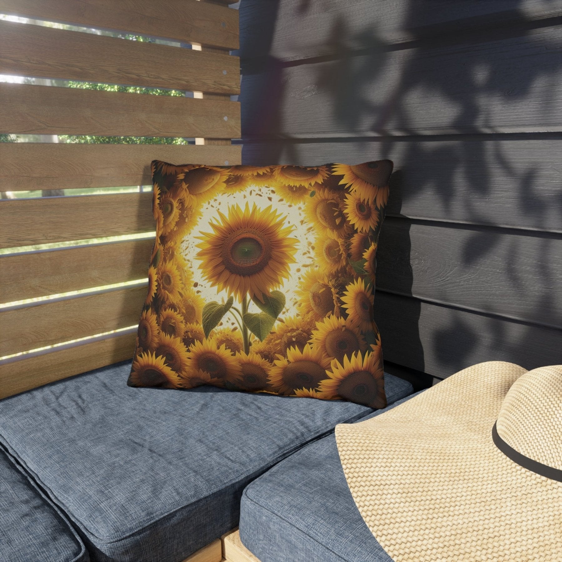 Sunflowers Outdoor Pillow, Qty 1, (9) - Janlyn's Crafts