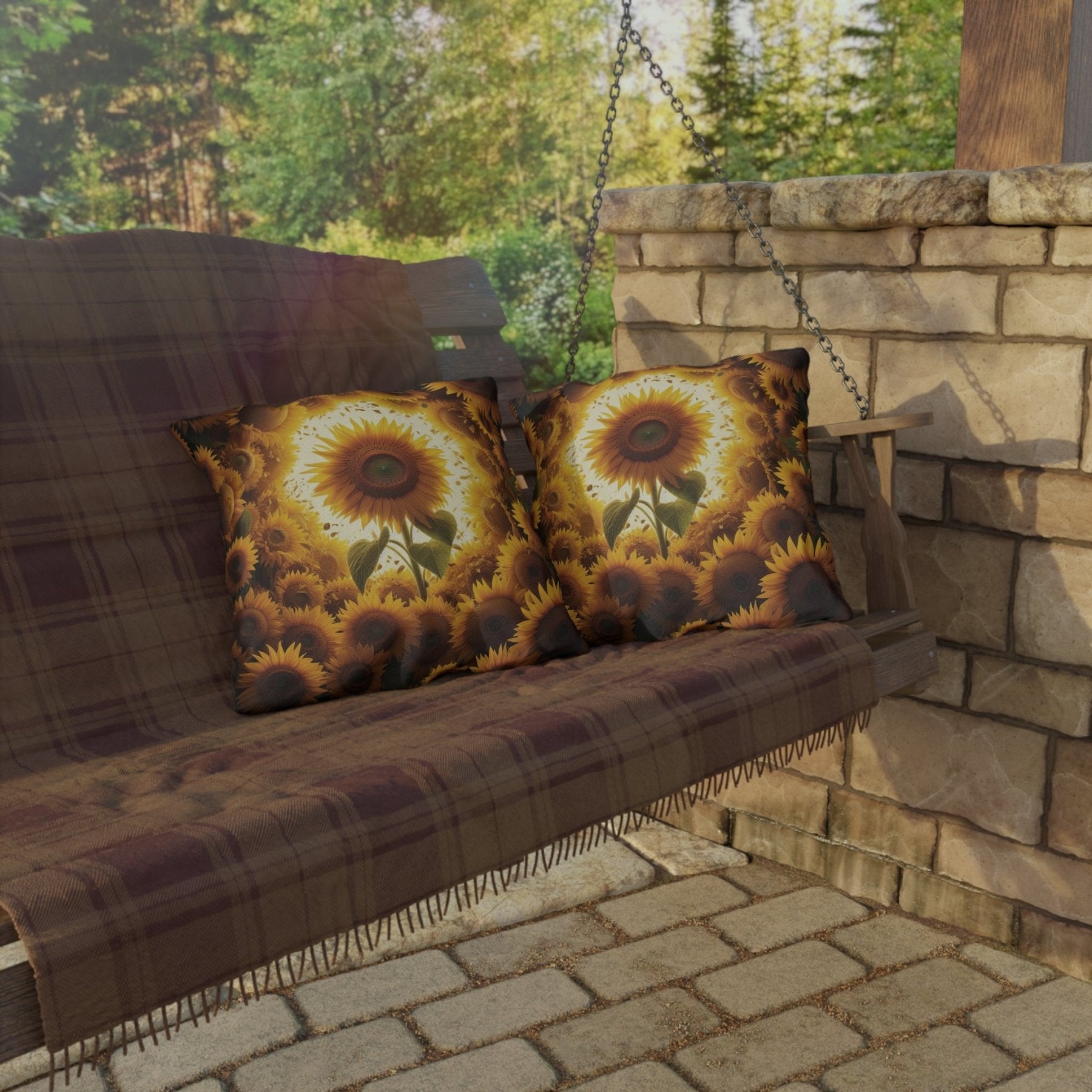 Sunflowers Outdoor Pillow, Qty 1, (9) - Janlyn's Crafts