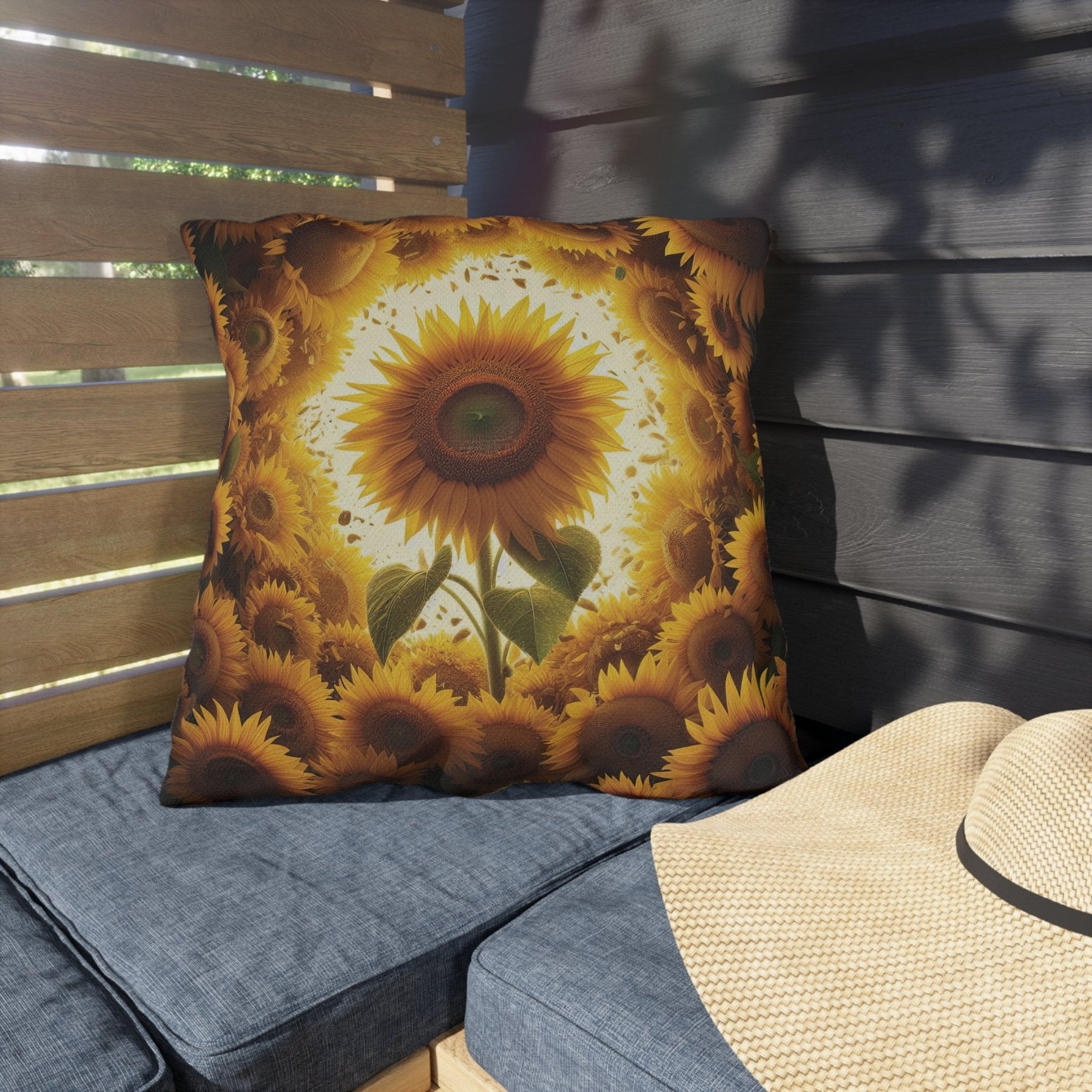 Sunflowers Outdoor Pillow, Qty 1, (9) - Janlyn's Crafts