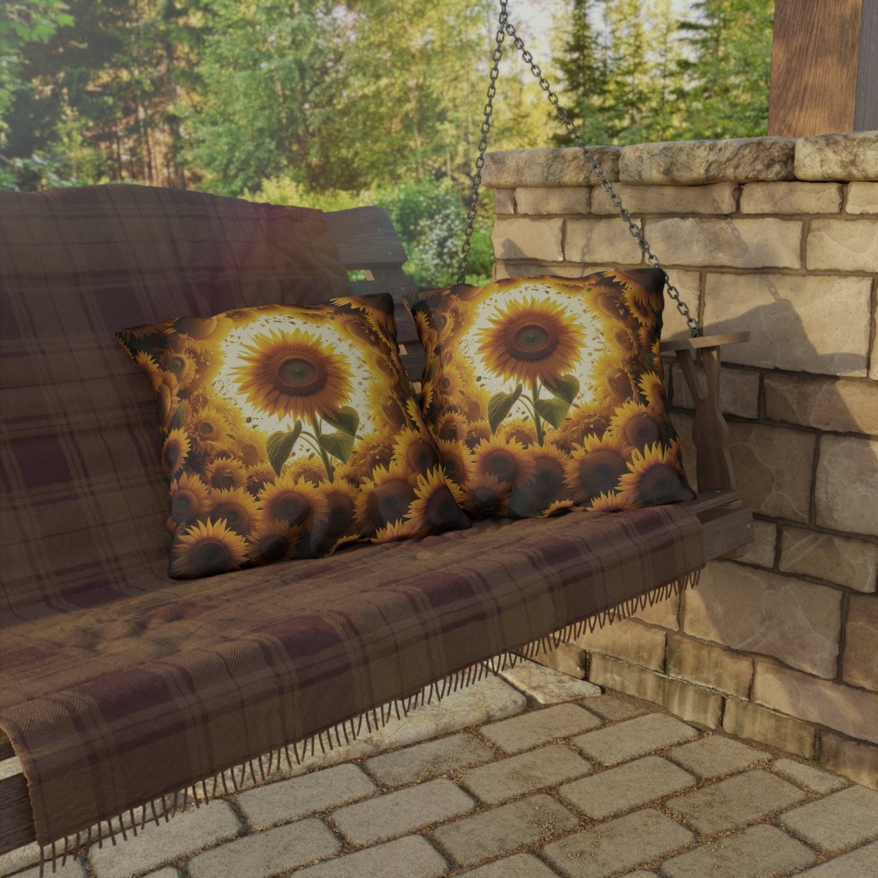 Sunflowers Outdoor Pillow, Qty 1, (9) - Janlyn's Crafts