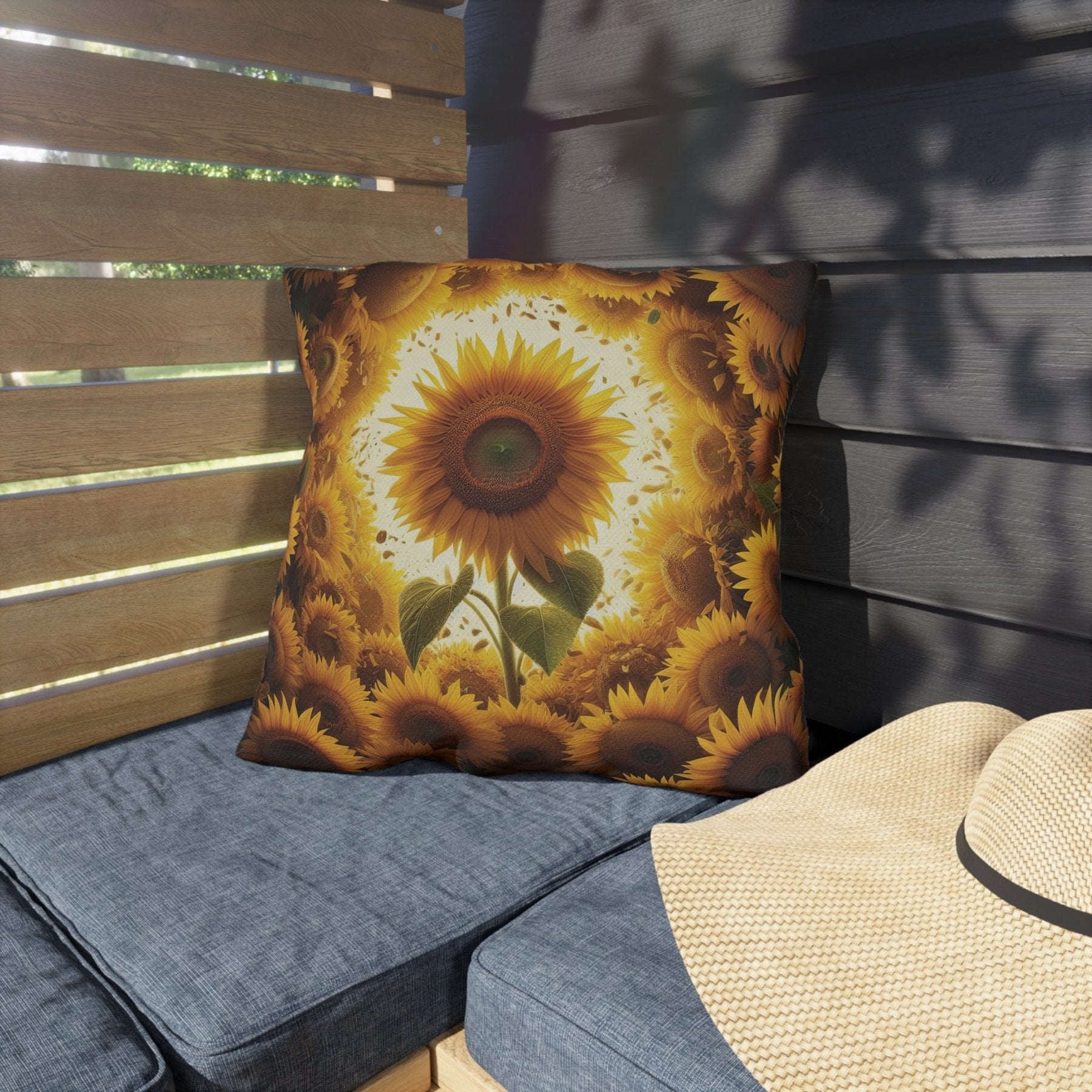 Sunflowers Outdoor Pillow, Qty 1, (9) - Janlyn's Crafts