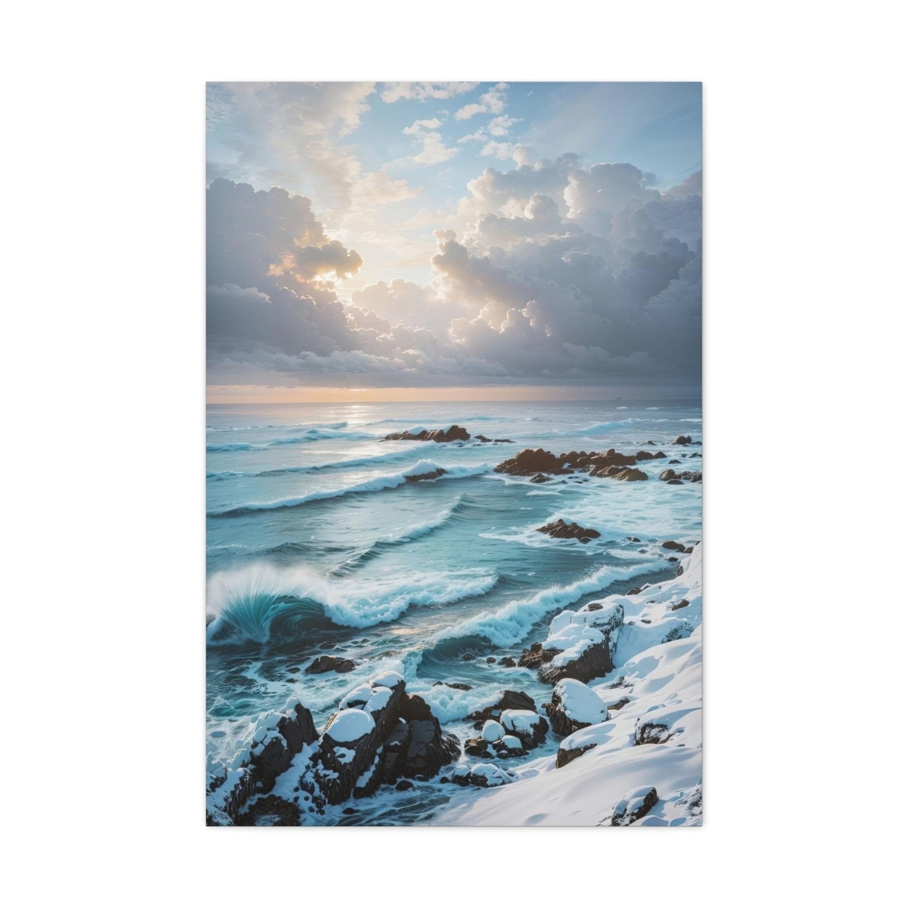 Winter Beach Landscape Canvas Print | Janlyn's Crafts