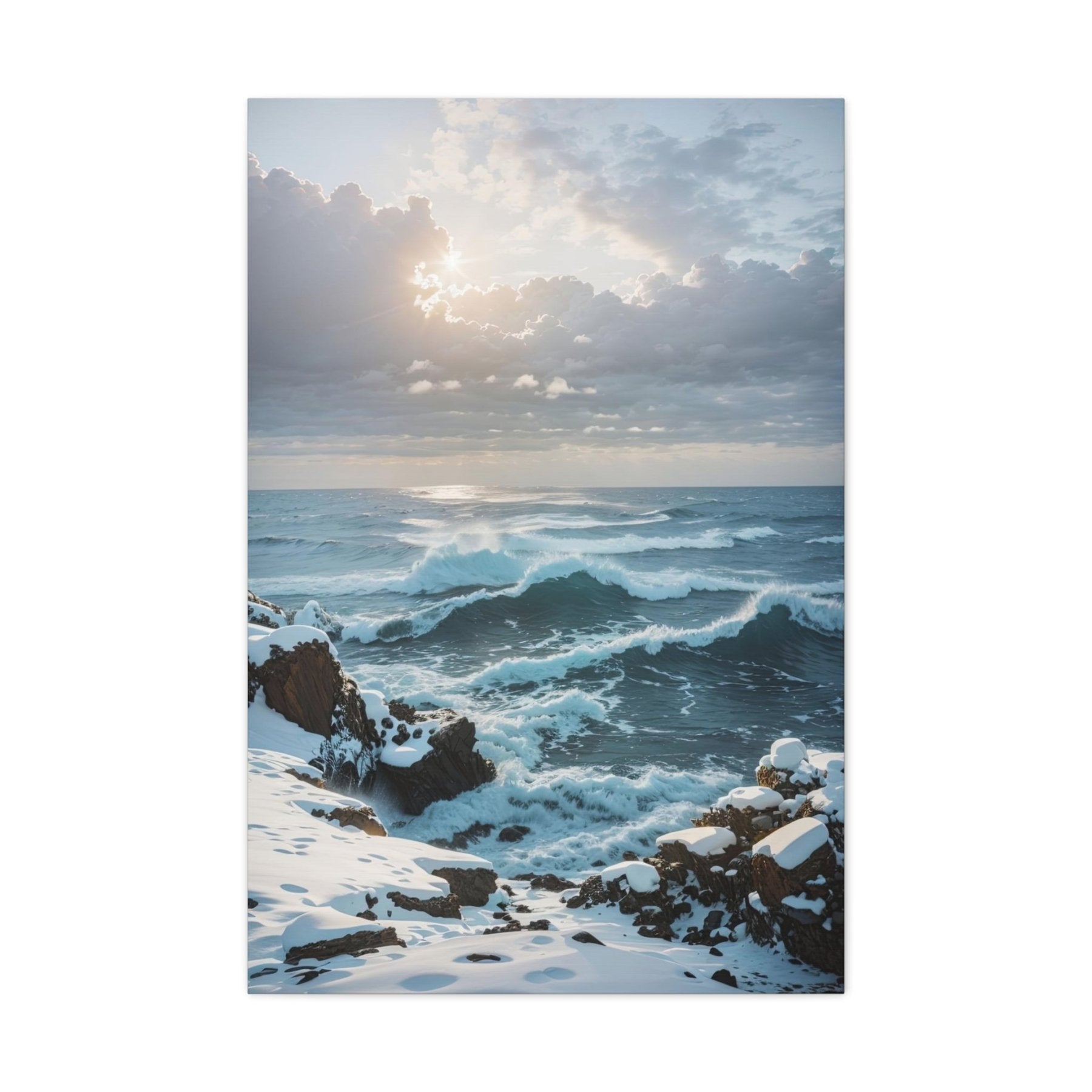 Winter Beach Landscape Canvas Print | Janlyn's Crafts