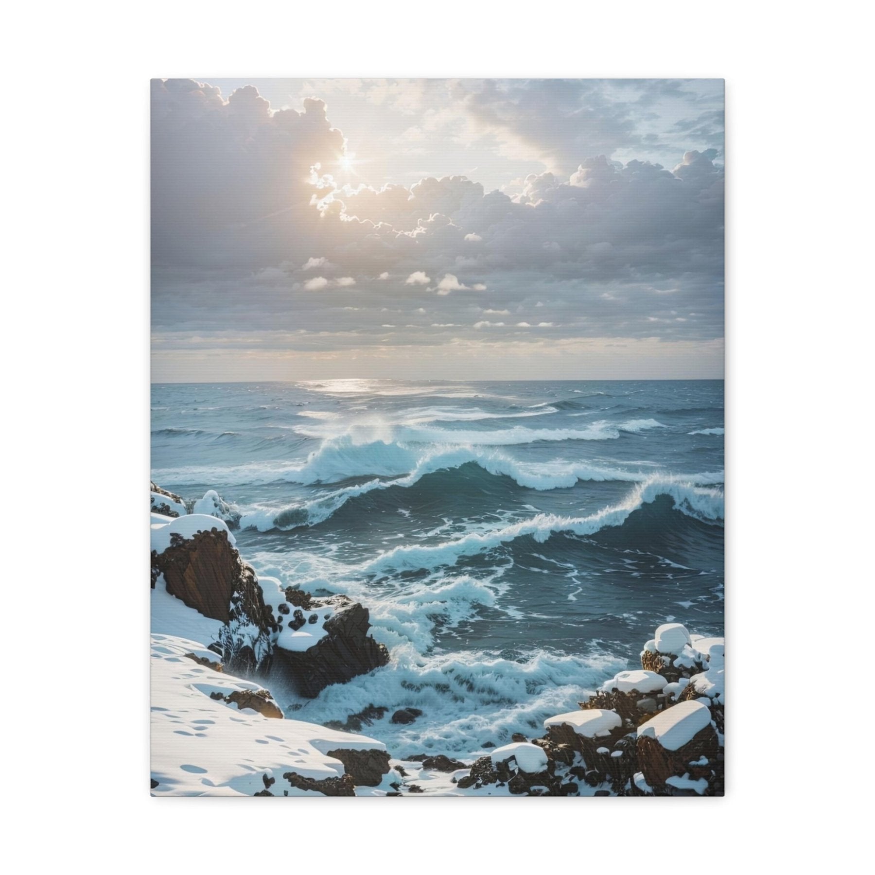 Winter Beach Landscape Canvas Print | Janlyn's Crafts