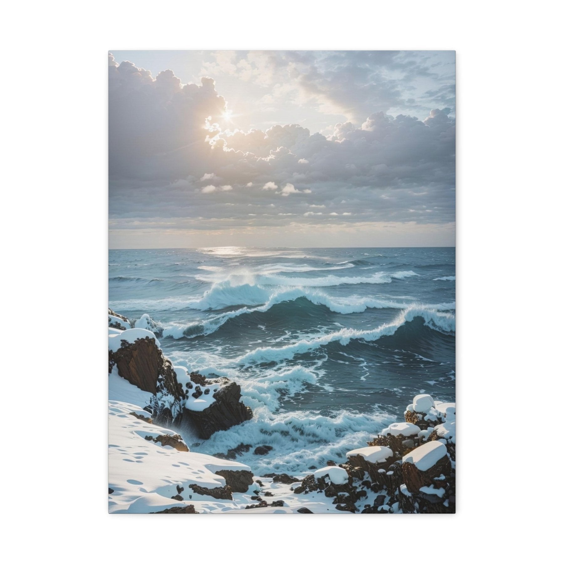 Winter Beach Landscape Canvas Print | Janlyn's Crafts