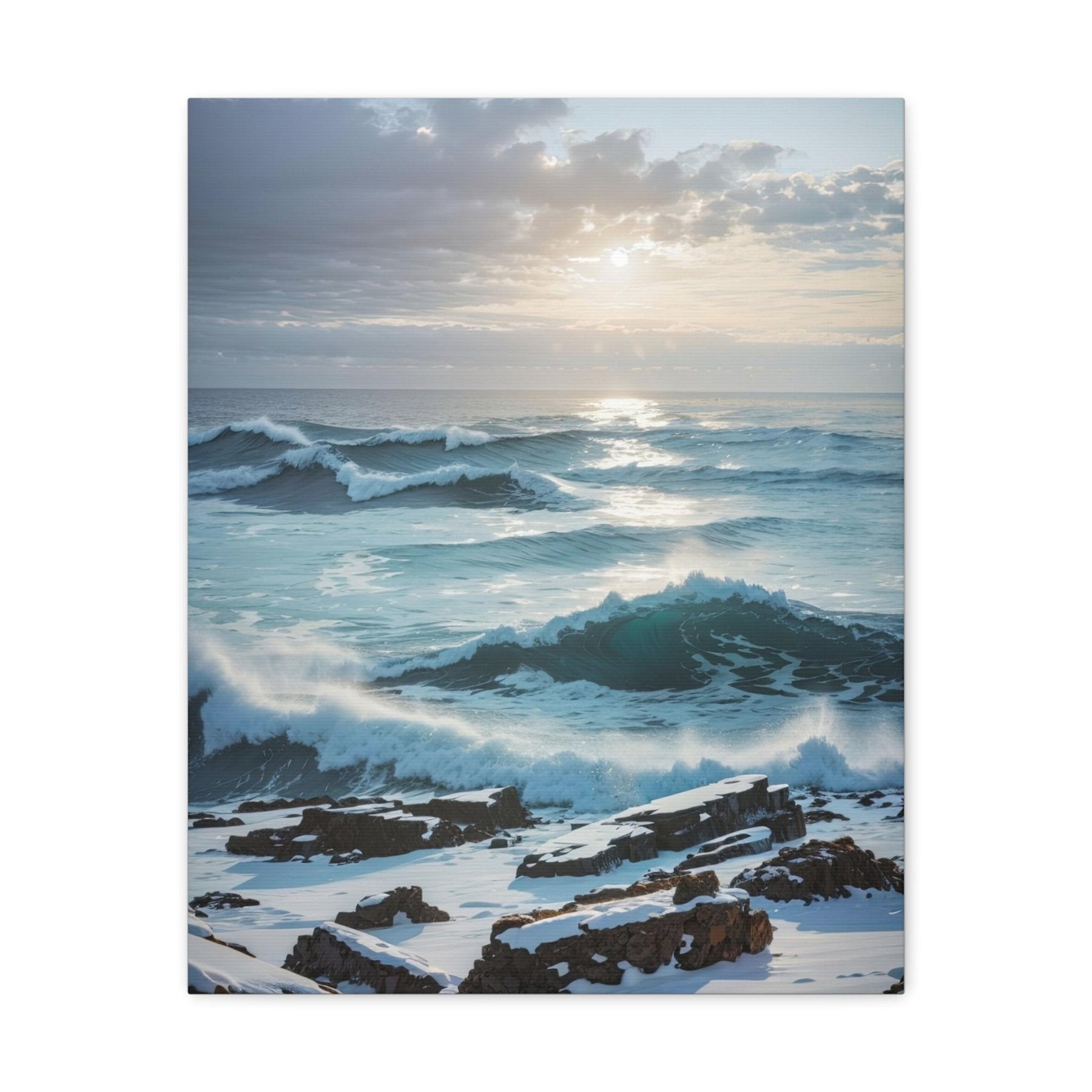 Winter Beach Landscape Canvas Print | Janlyn's Crafts