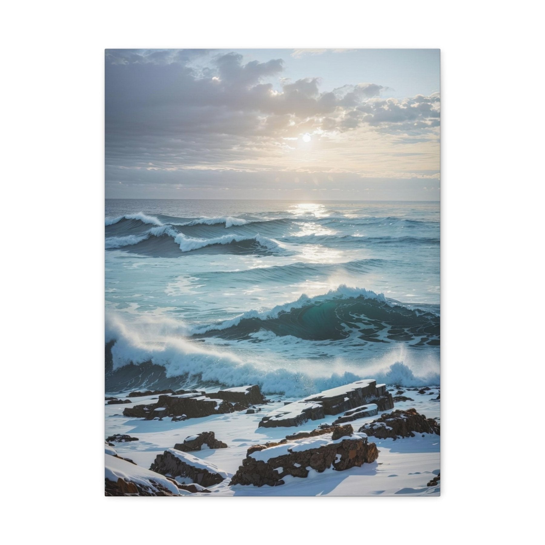 Winter Beach Landscape Canvas Print | Janlyn's Crafts