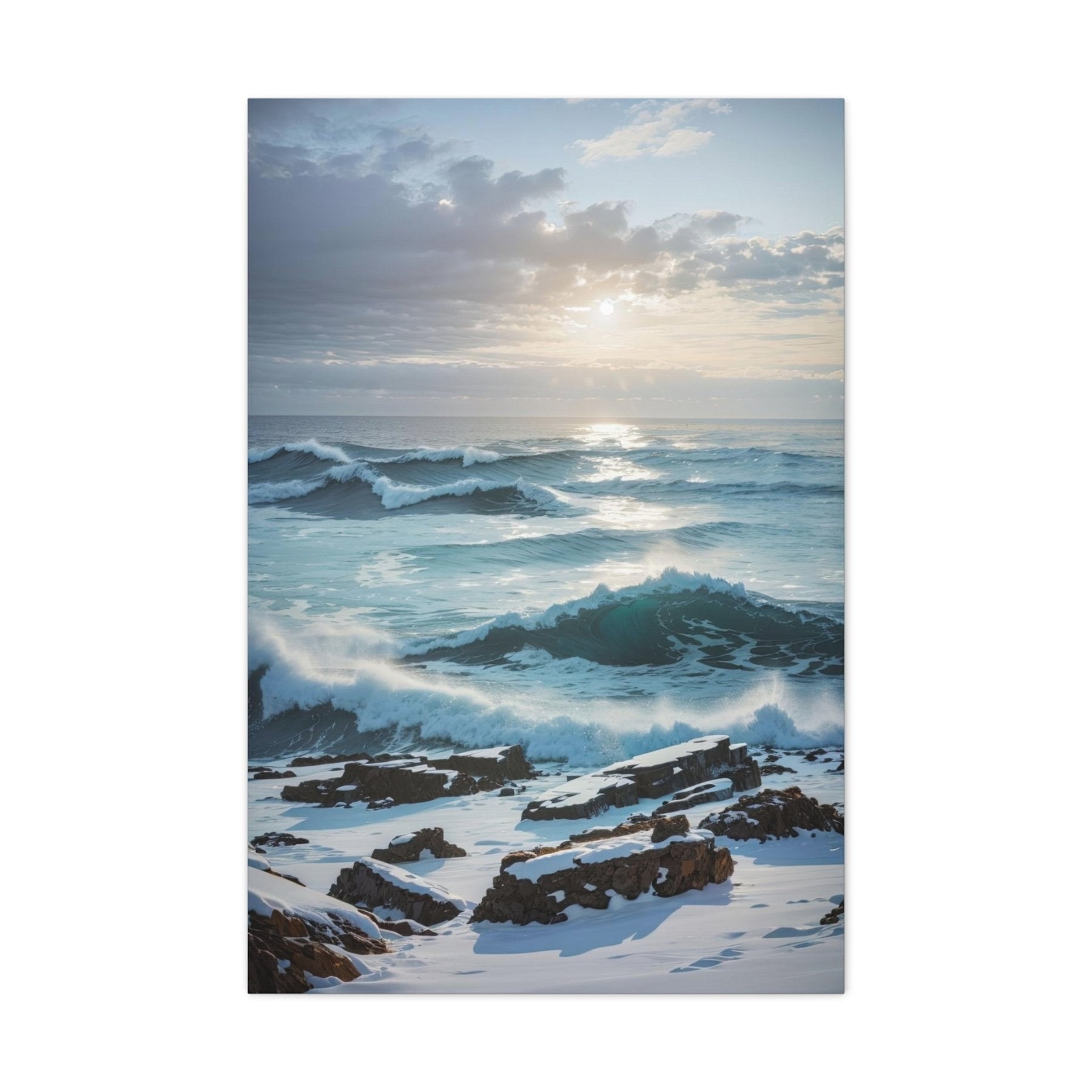 Winter Beach Landscape Canvas Print | Janlyn's Crafts