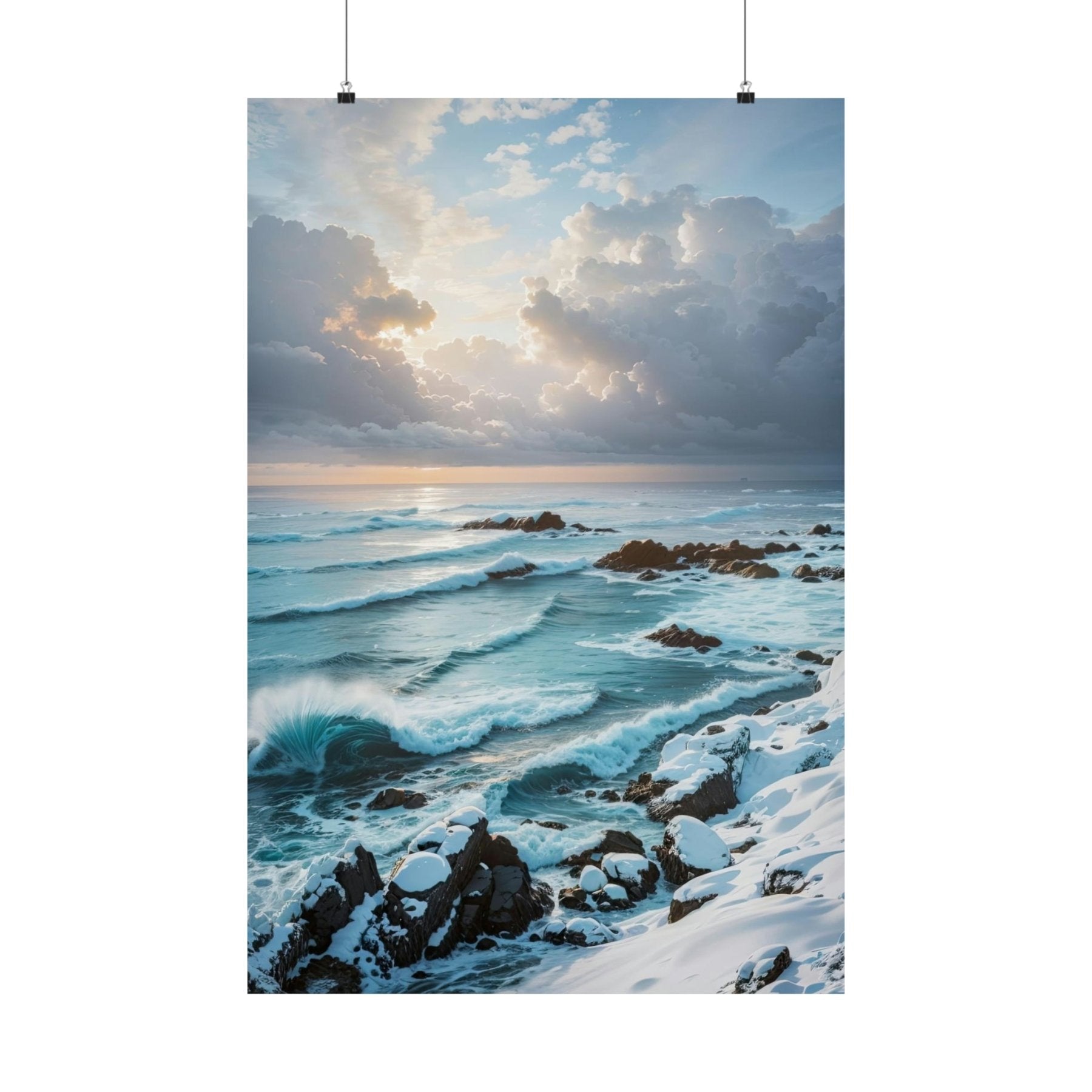 Winter Beach Landscape Poster Print | Janlyn's Crafts