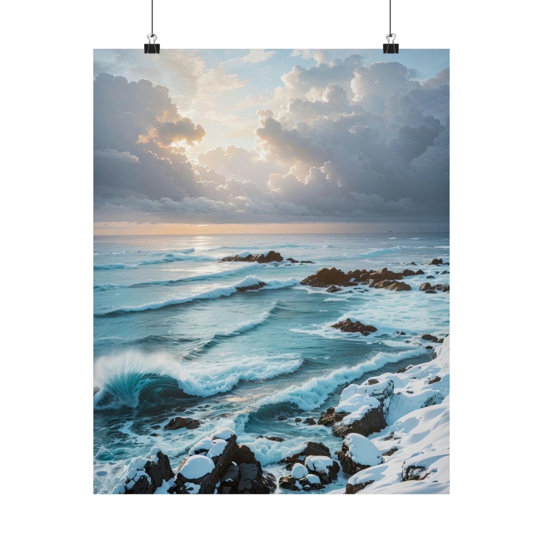 Winter Beach Landscape Poster Print | Janlyn's Crafts