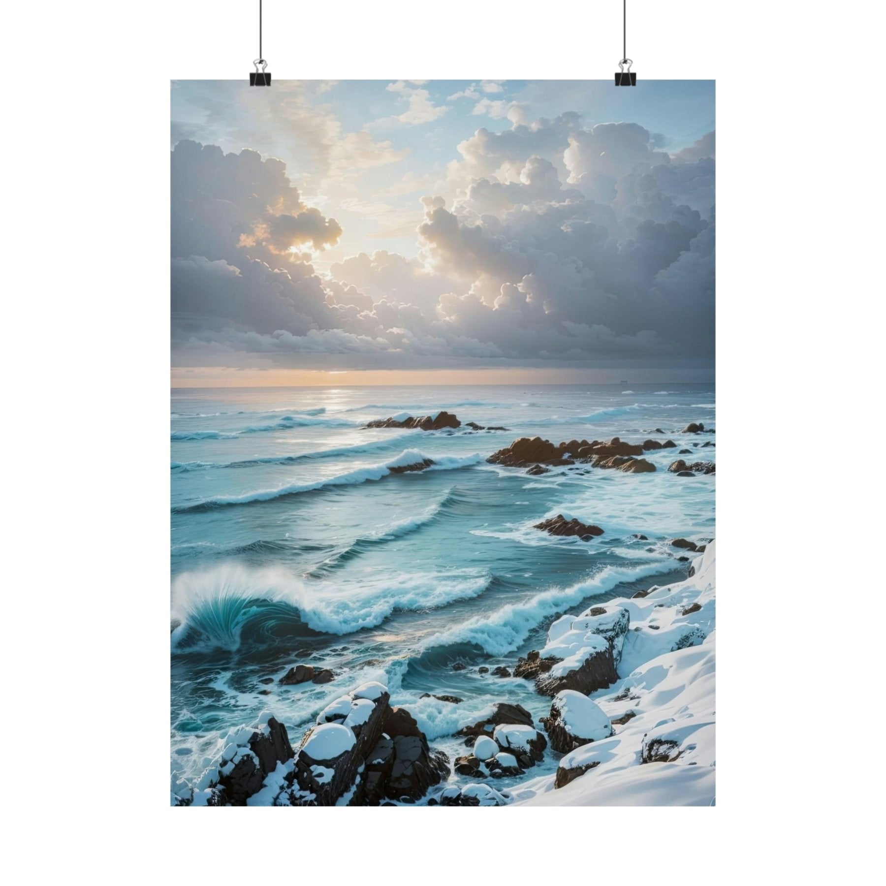 Winter Beach Landscape Poster Print | Janlyn's Crafts